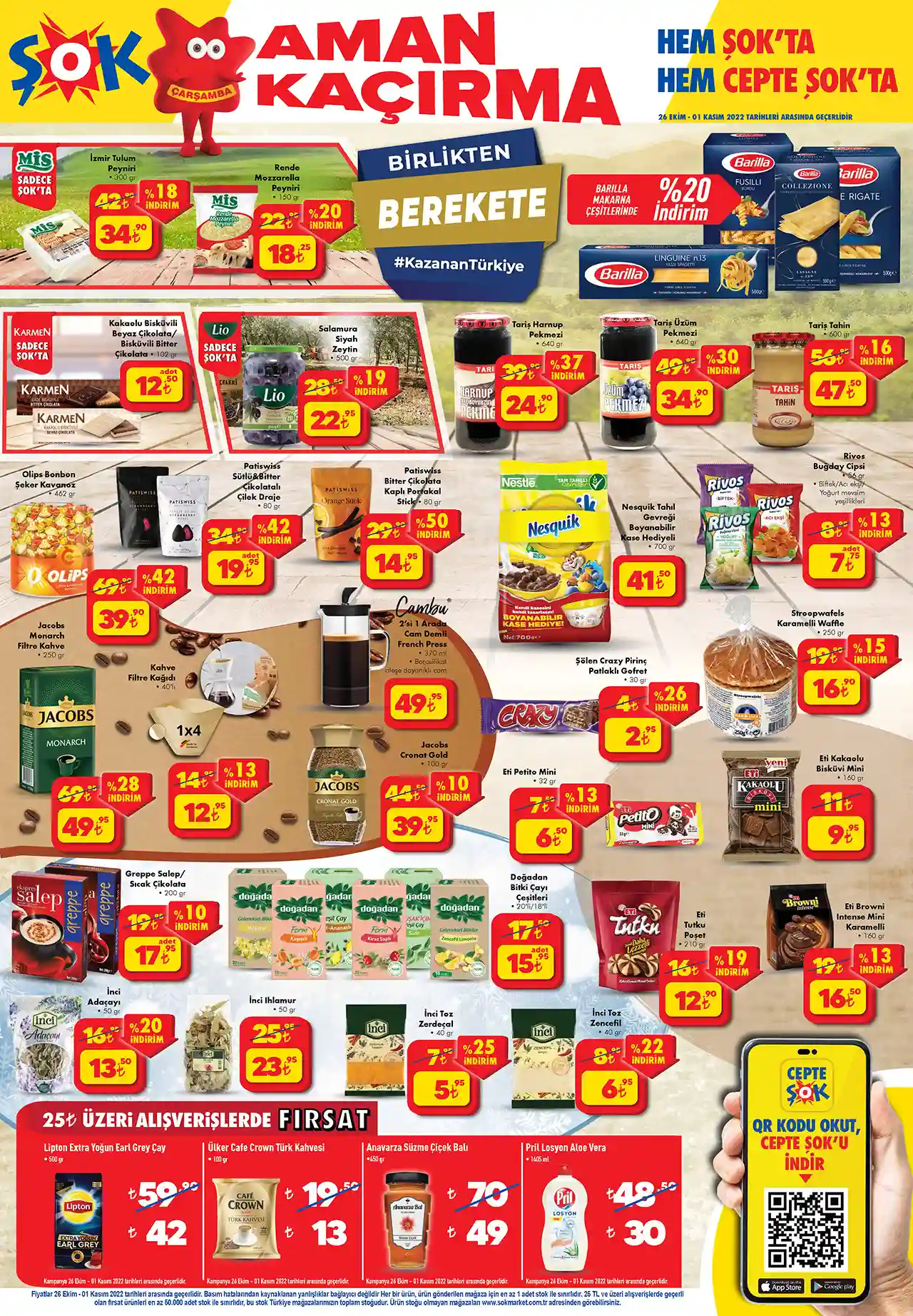 ŞOK Markette yüzde 40 a varan indirim 6 taksit fırsatı! ŞOK aktüel ürünler 26 Ekim 2022 fiyat listesi