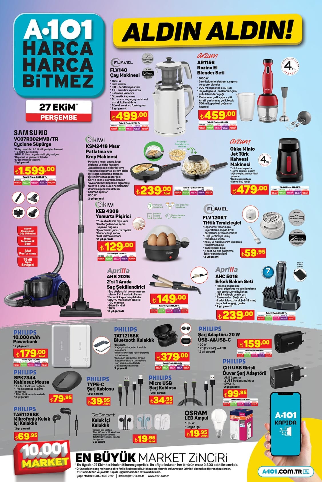 A101 aktüel ürünler bugün raflarda! A101 de karavan 89 bin TL, Stanley termos 299 TL! 27 Ekim 2022 fiyat listesi