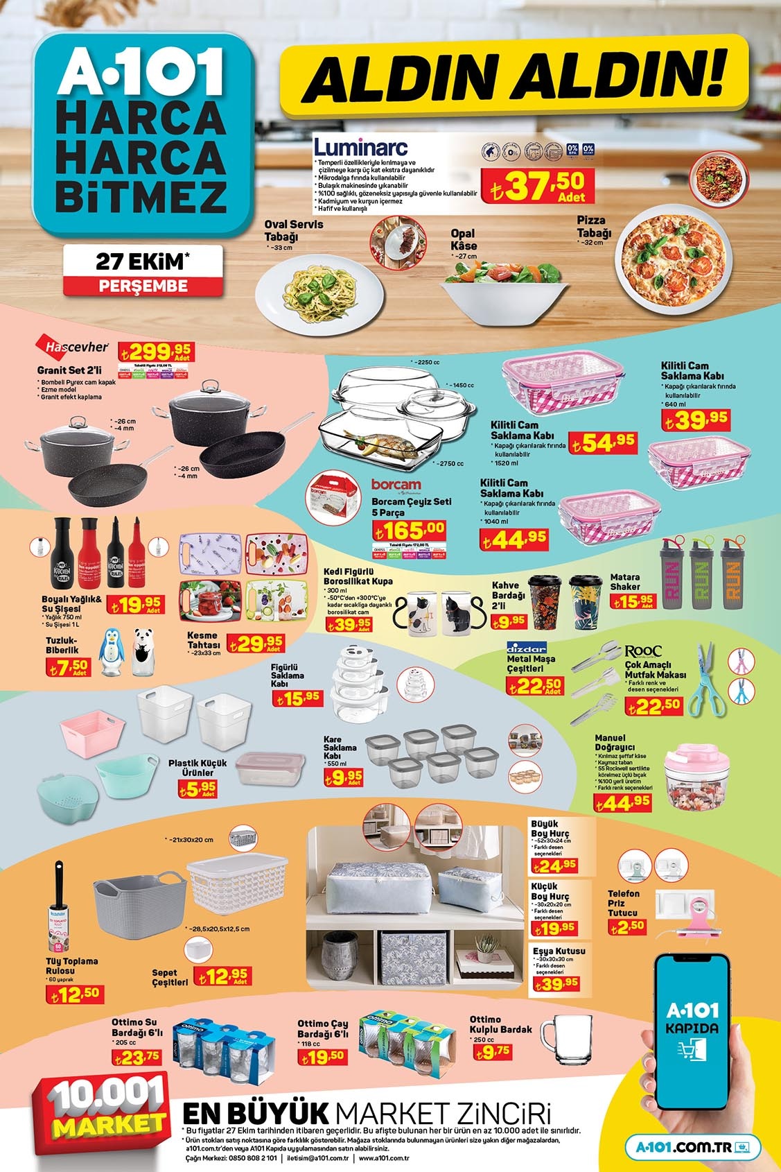 A101 aktüel ürünler bugün raflarda! A101 de karavan 89 bin TL, Stanley termos 299 TL! 27 Ekim 2022 fiyat listesi