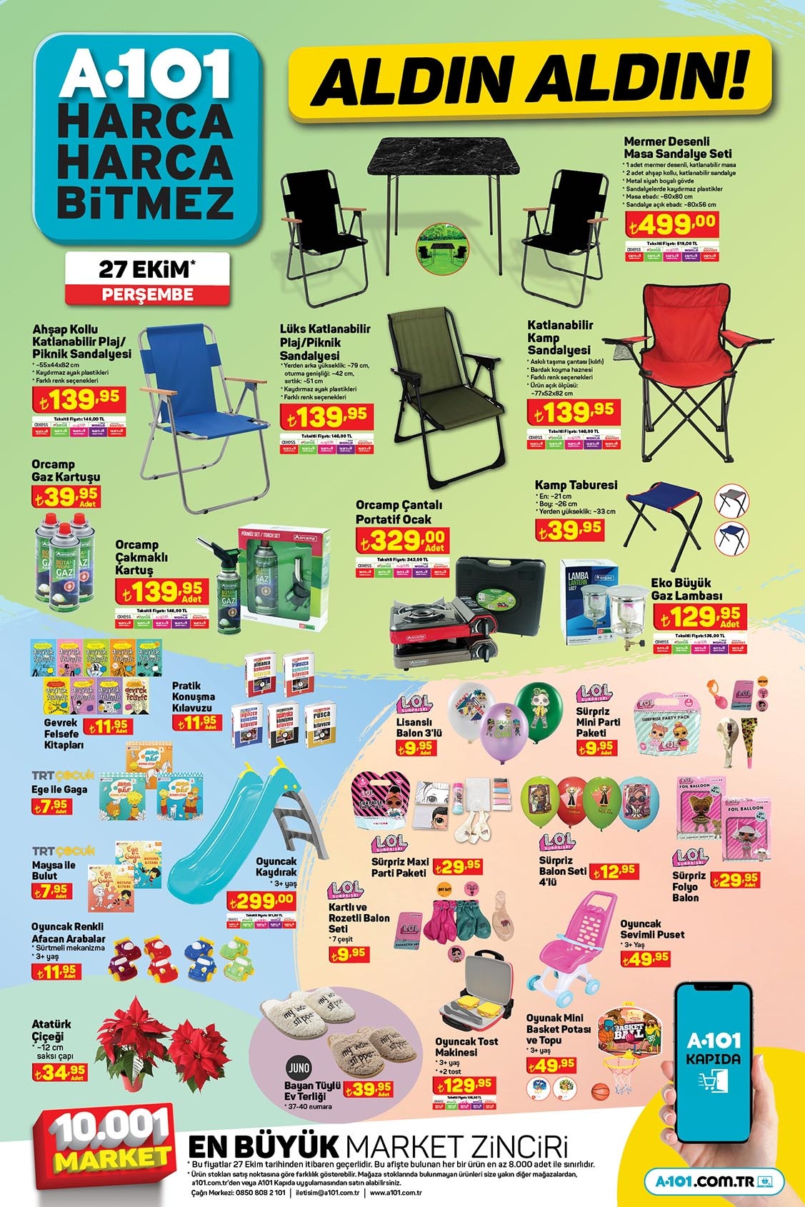 A101 aktüel ürünler bugün raflarda! A101 de karavan 89 bin TL, Stanley termos 299 TL! 27 Ekim 2022 fiyat listesi
