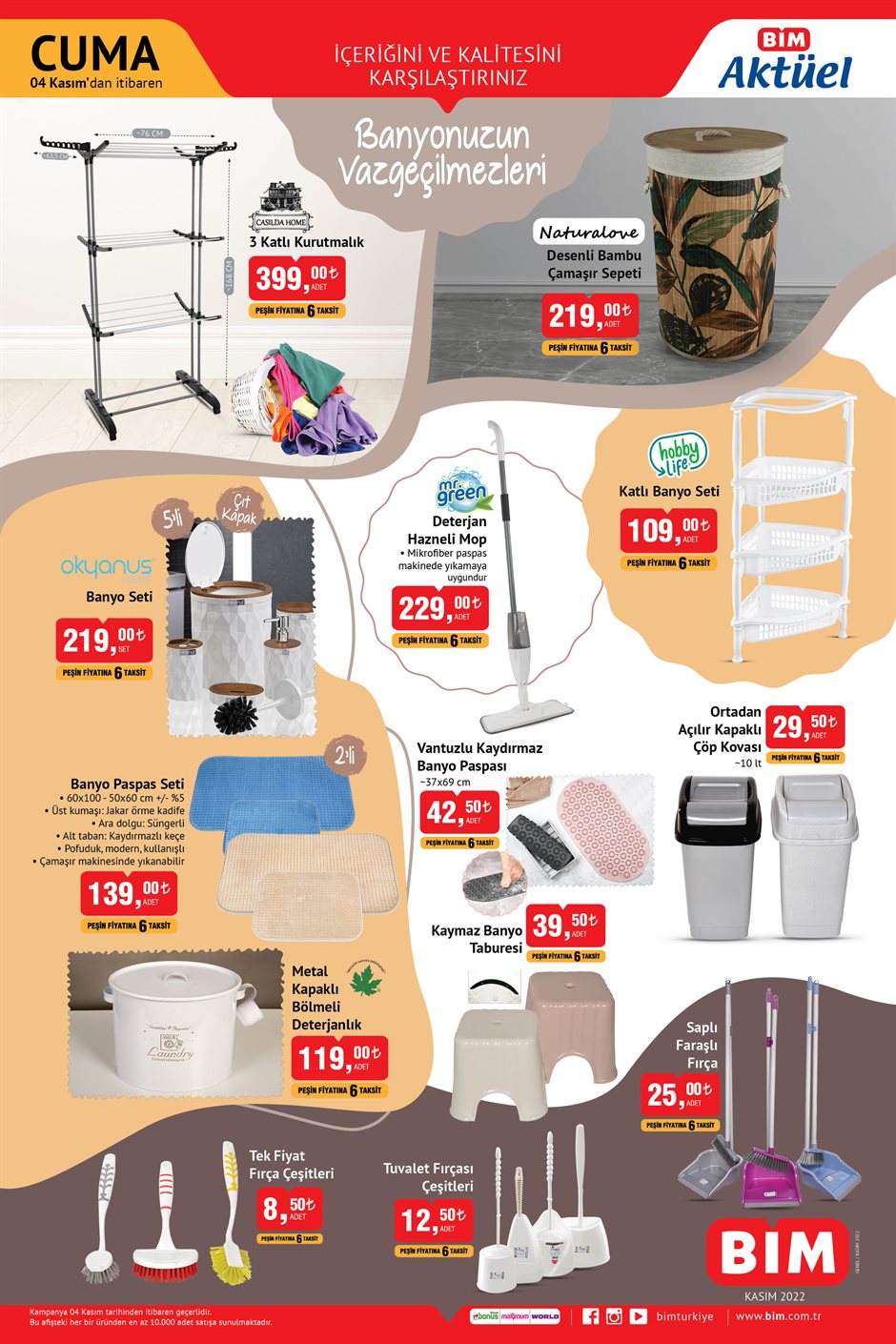 BİM in indirimli çeyiz ürünleri açıklandı! Sakın kaçırmayın! BİM aktüel kataloğu 4 Kasım 2022 fiyat listesi