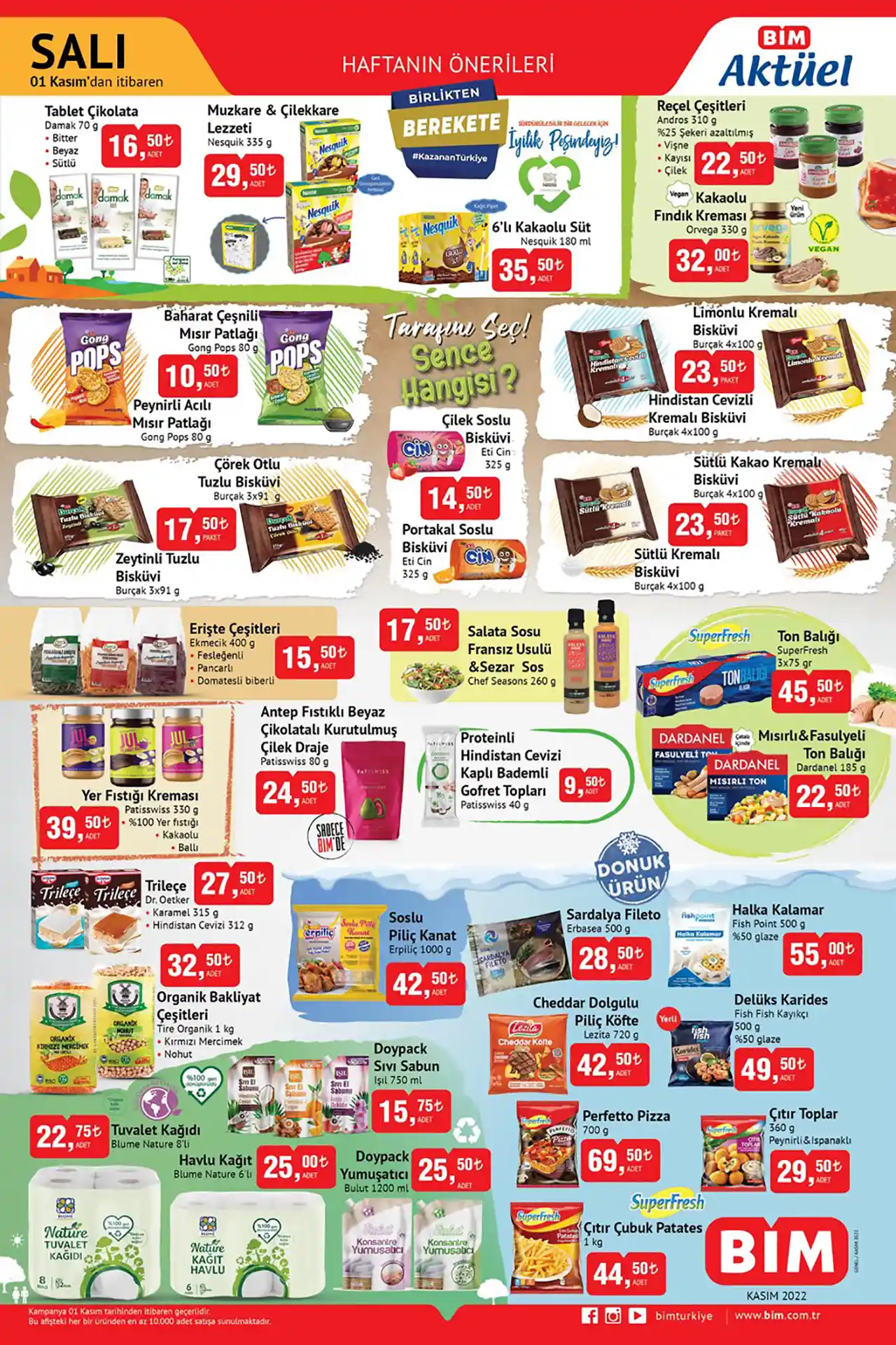 BİM de tuvalet kağıdı 22 TL, kağıt havlu 25 TL ye satışa sunulacak! BİM aktüel kataloğu 1 Kasım 2022 fiyat listesi