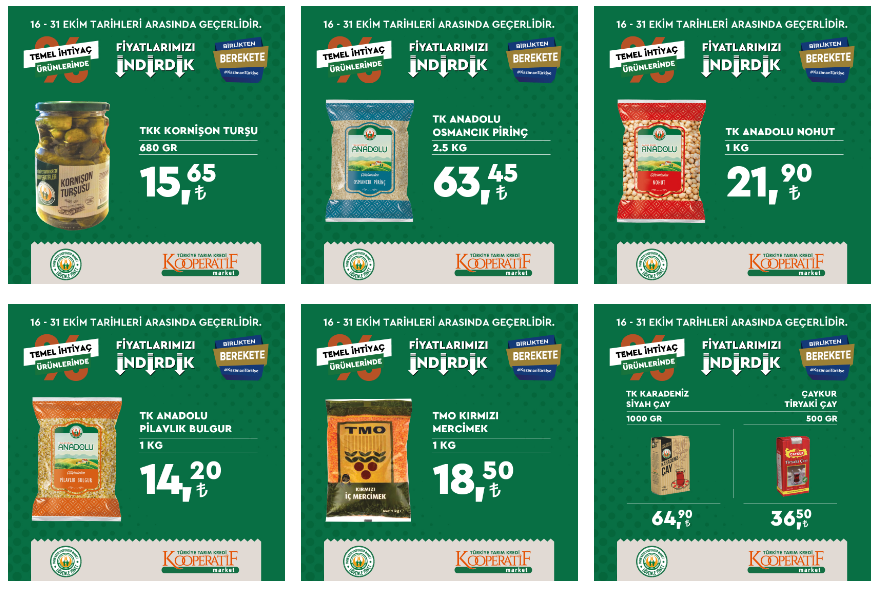 Tarım Kredi de dev indirim başladı! Çaykur çay 36 lira, mercimek 18 lira, nohut 21 lira! 30 Ekim 2022 fiyat listesi
