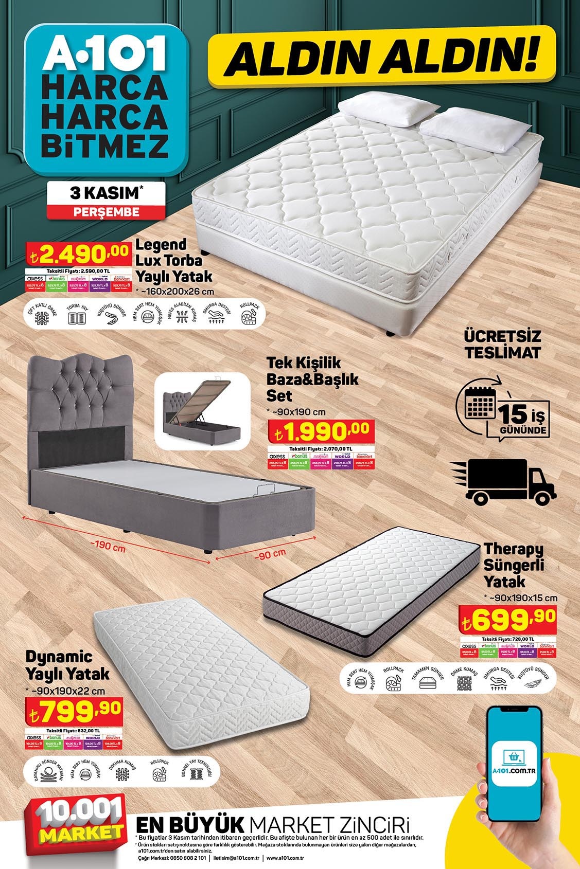 Yatak odasından oturma odasına tüm ev mobilyaları A101’de! A101 30 Ekim 2022 fiyat listesi..