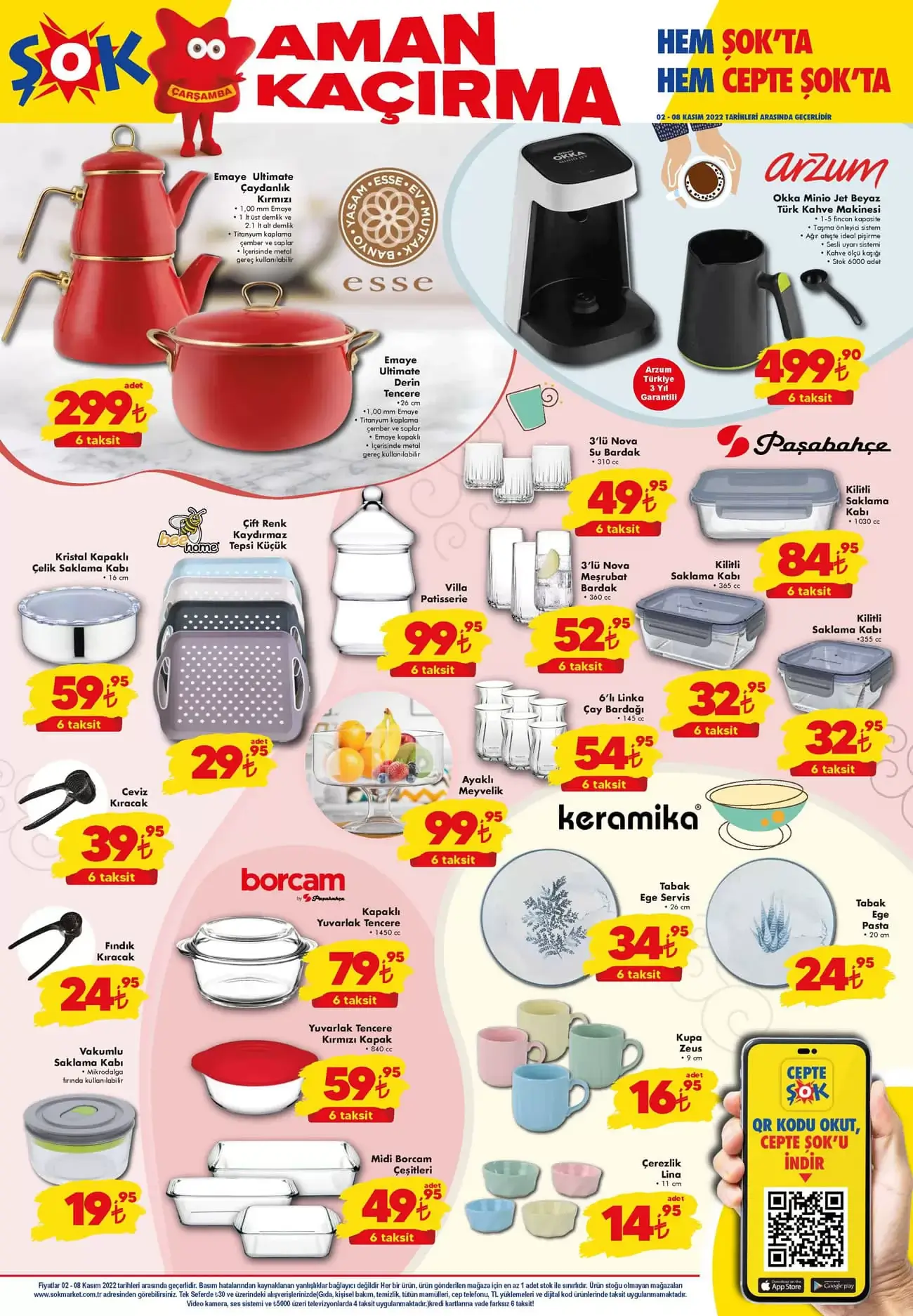 ŞOK Markette yüzde 50 ye varan indirim 6 taksit fırsatı! Poşet çay 9 TL, Sucuk 34 TL! 2 Kasım 2022 fiyat listesi...