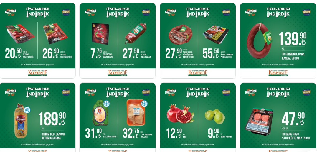 Tarım Kredi yeni indirim listesini paylaştı! Tavuk 31 TL, tulum peynir 46 TL, çay 72 TL! 1 Kasım 2022 fiyat listesi...
