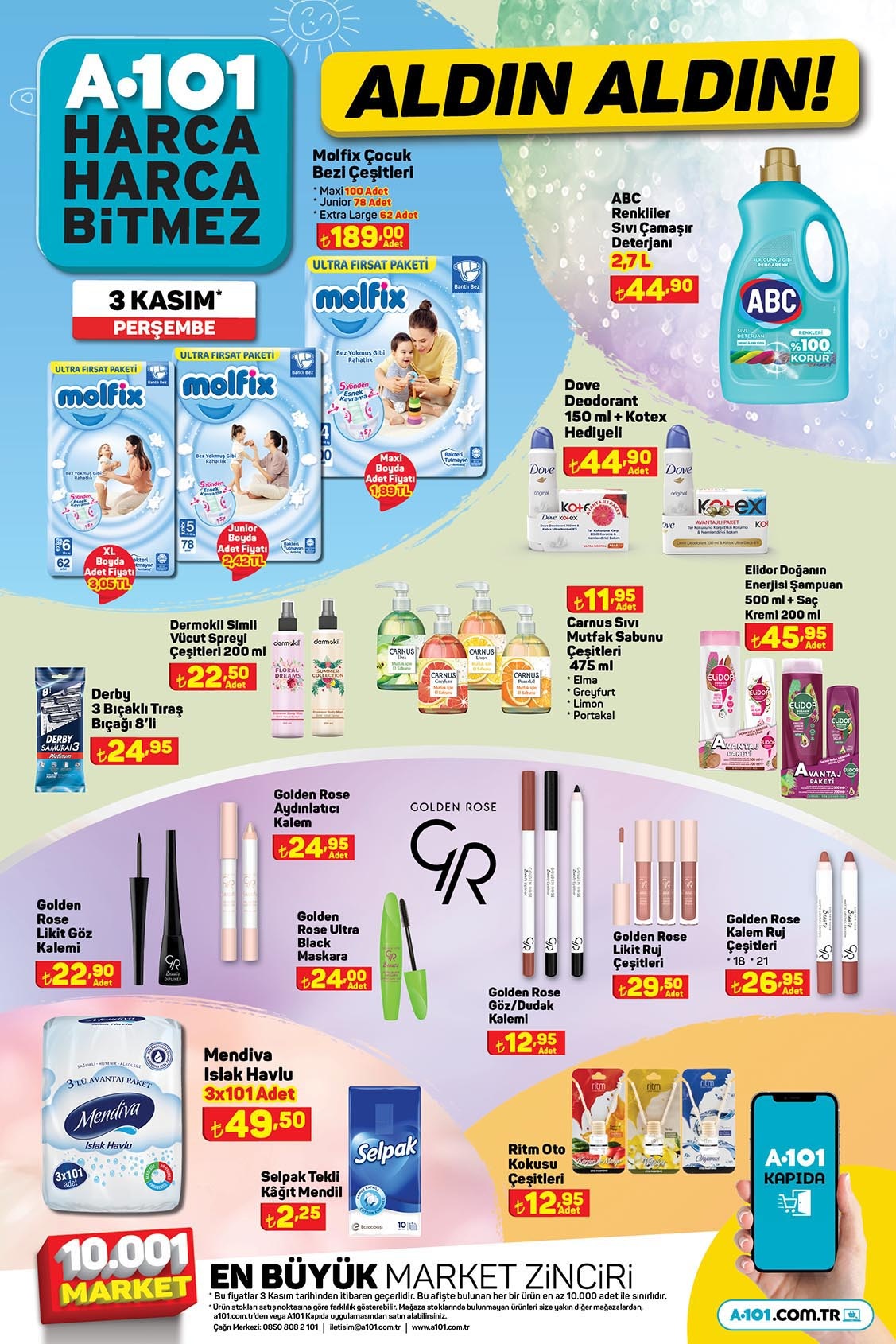 A101 perşembe aktüel kataloğunda neler var? A101 de bu hafta hangi ürünler indirimde? İşte 3 Kasım 2022 fiyat listesi