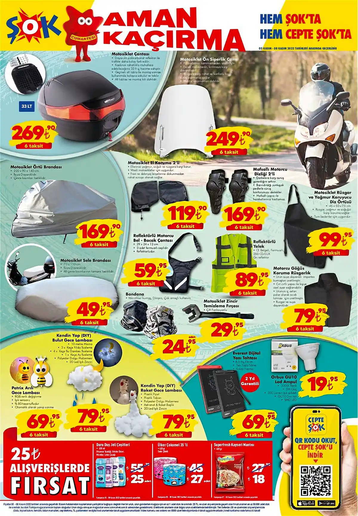 ŞOK Market aktüel ürünler kataloğunda 6 taksit fırsatı! ŞOK kataloğu 5 Kasım 2022 fiyat listesi