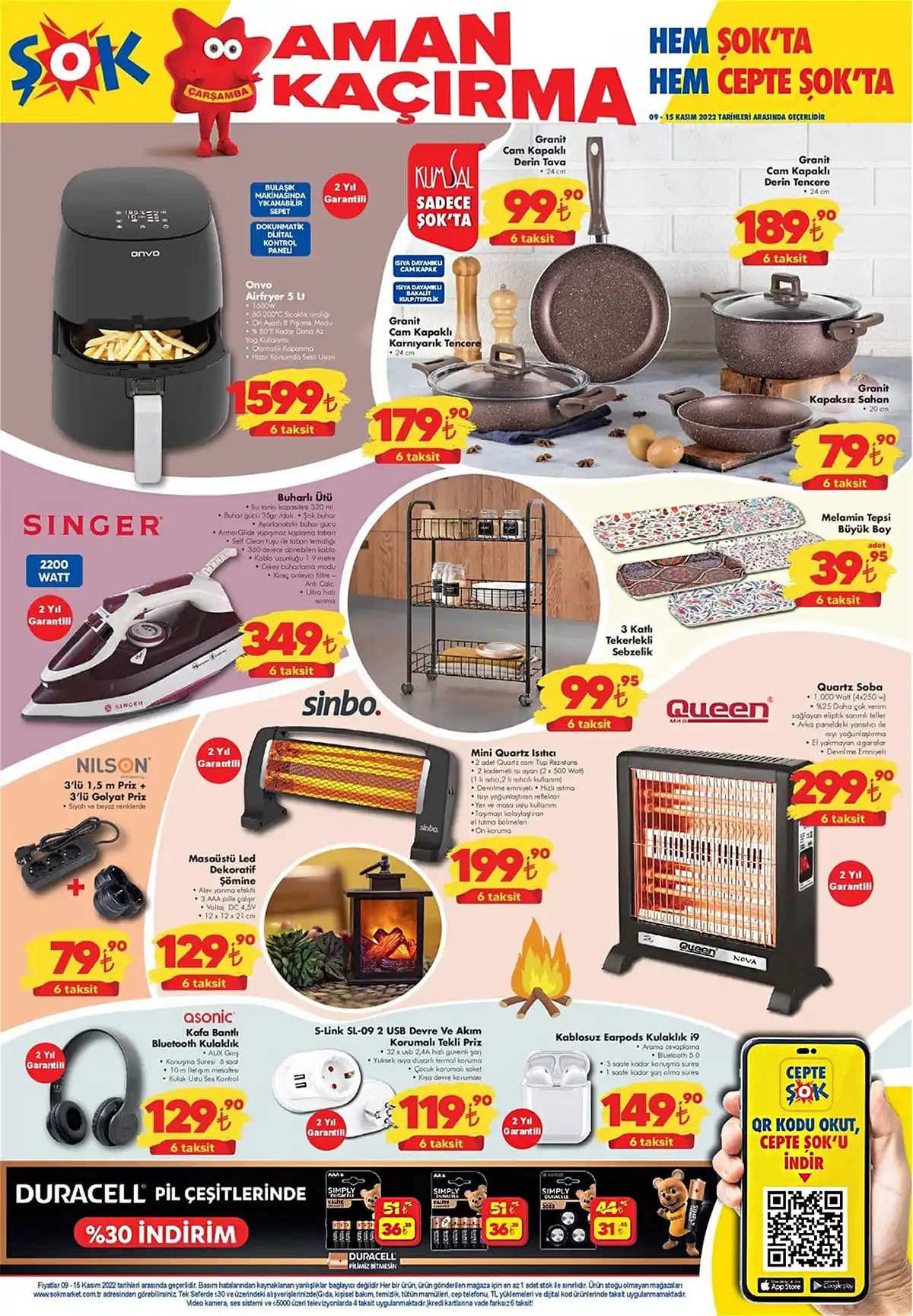 ŞOK Market aktüel ürünler kataloğunda yüzde 40 a varan indirim fırsatı! 9 kg Ariel 169 TL! 9 Kasım 2022 fiyat listesi