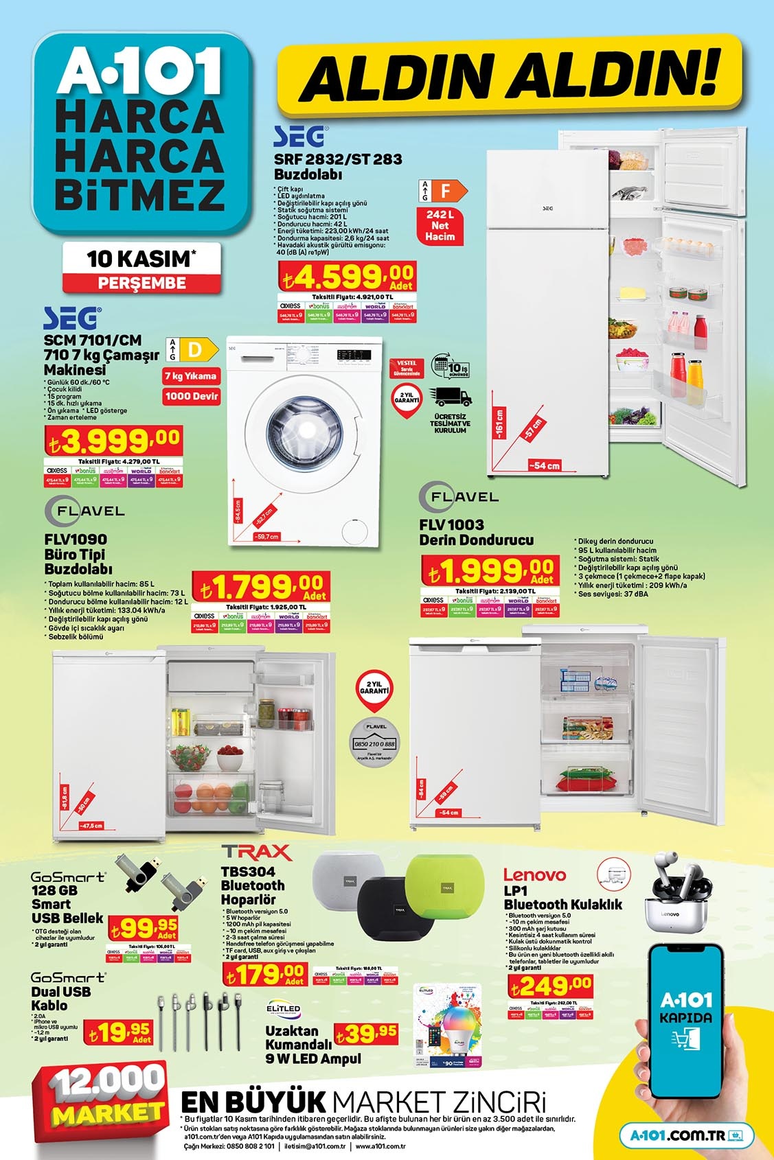 A101 de kondisyon bisikleti 1.999 TL, robot süpürge 4.399 TL, elektrikli bisiklet 8.999 TL! 10 Kasım 2022 fiyat listesi