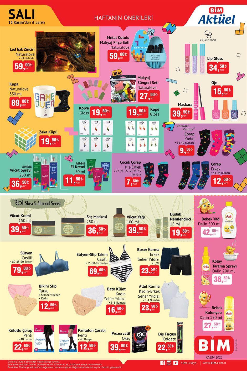 BİM aktüel kataloğunda yoğurt 19 TL, tulum peyniri 34 TL! BİM kataloğu 15 Kasım 2022 fiyat listesi
