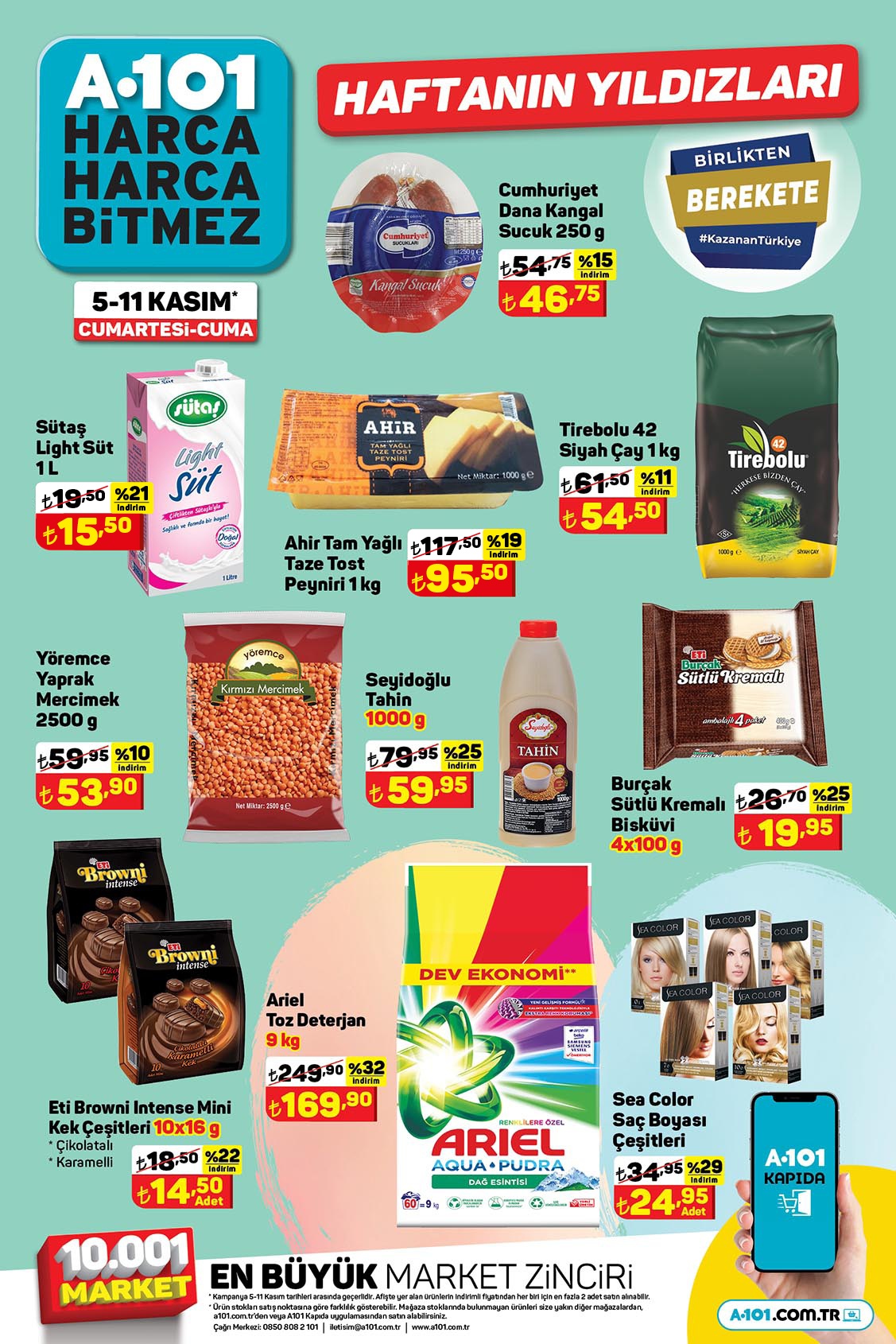 A101 de dev indirim başladı! 1 kg çay 54 TL, Ariel toz deterjan 169 TL! İşte 10 Kasım 2022 fiyat listesi