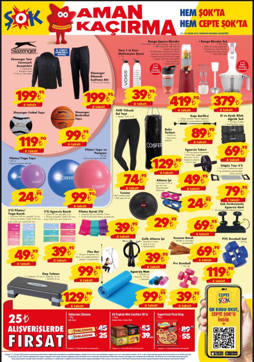 Spora başlamak için beklediğiniz o gün bugün! Şok’ta koşu bandı 6 taksitle satışta! İşte 15 Kasım 2022 fiyat listesi