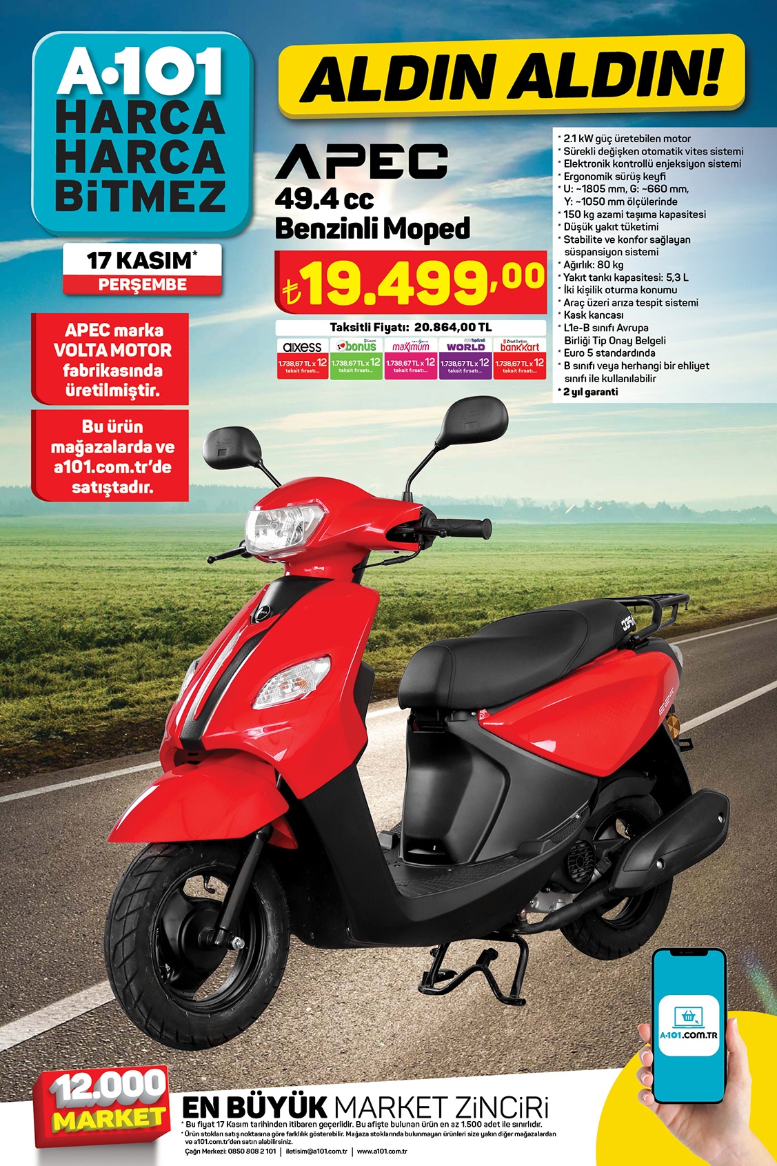 A101 yeni aktüel kataloğu belli oldu! Su arıtma cihazı 1.799 TL, Xiaomi telefon 3.999 TL! 17 Kasım 2022 fiyat listesi