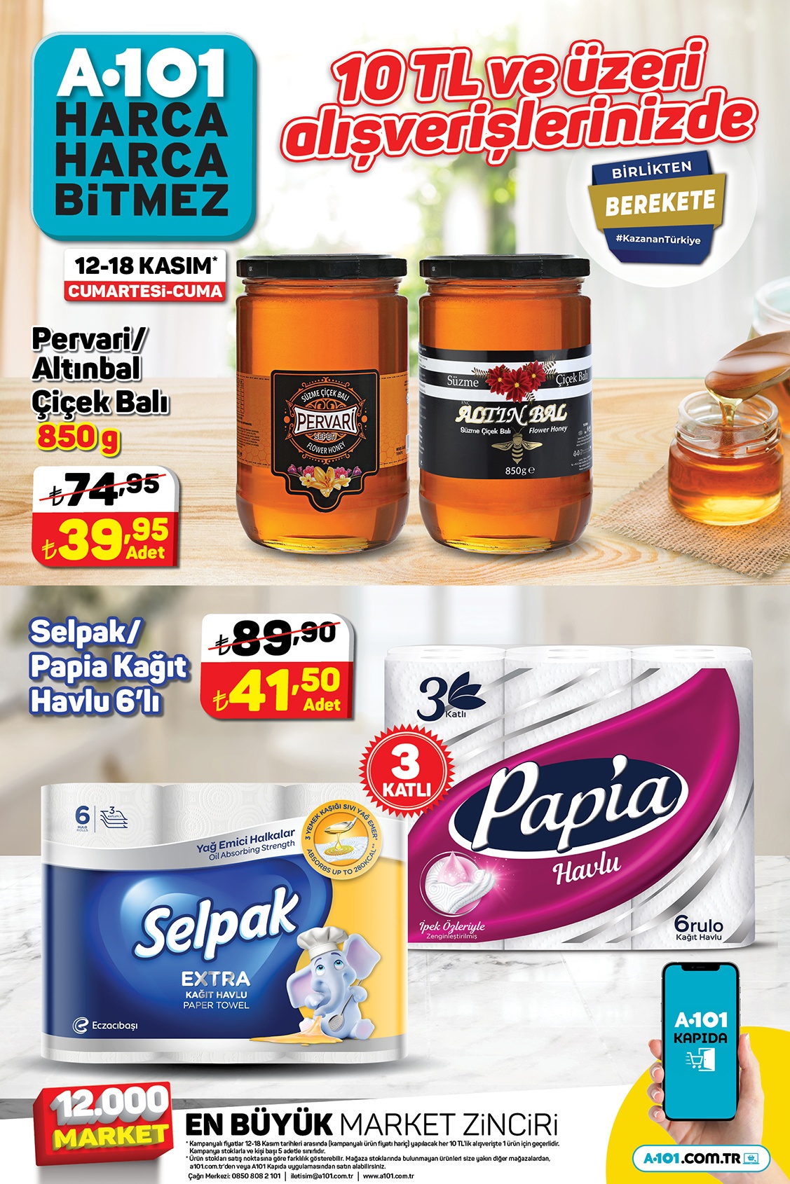 Yüzde 30 a varan dev indirim A101 de! Çiçek bal 39 TL, süzme peynir 34 TL! 16 Kasım 2022 fiyat listesi