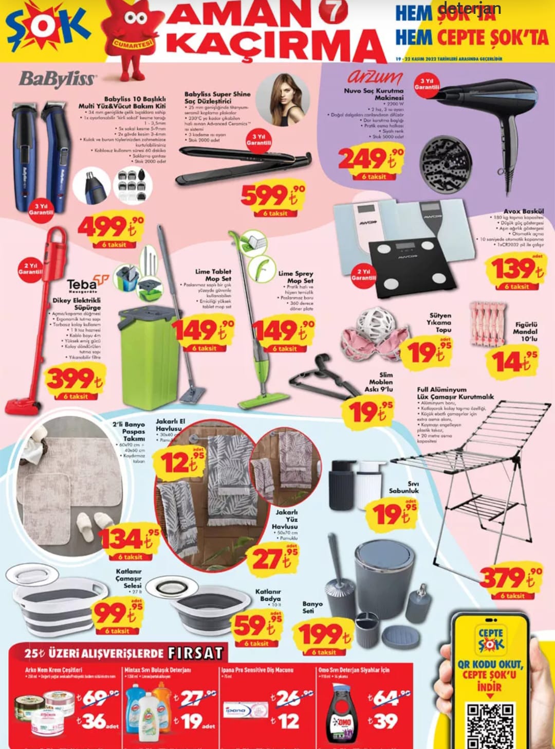 Dikey süpürge 399 lira! İşte Şok 19 Kasım 2022 fiyat listesi…