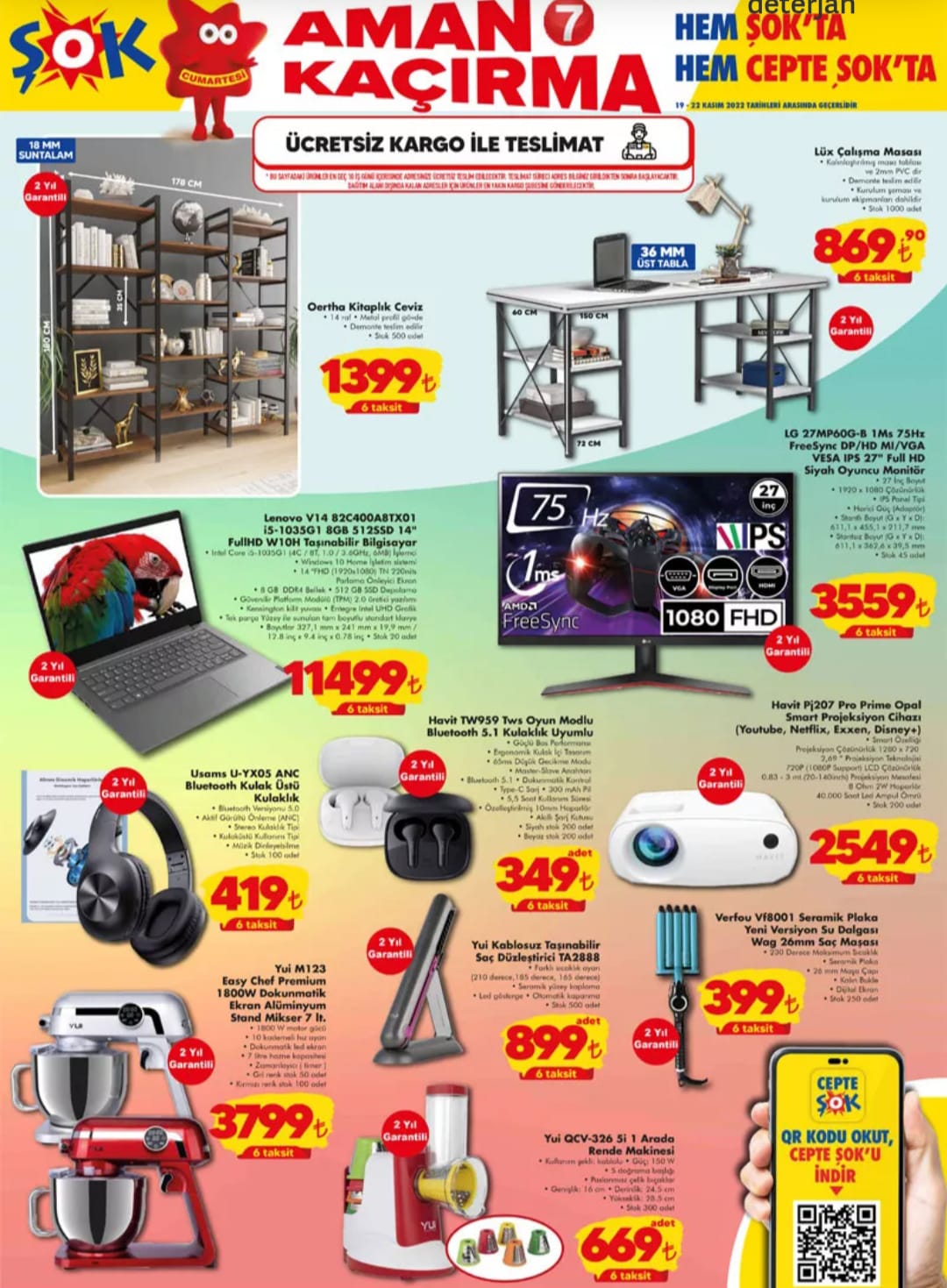 Dikey süpürge 399 lira! İşte Şok 19 Kasım 2022 fiyat listesi…