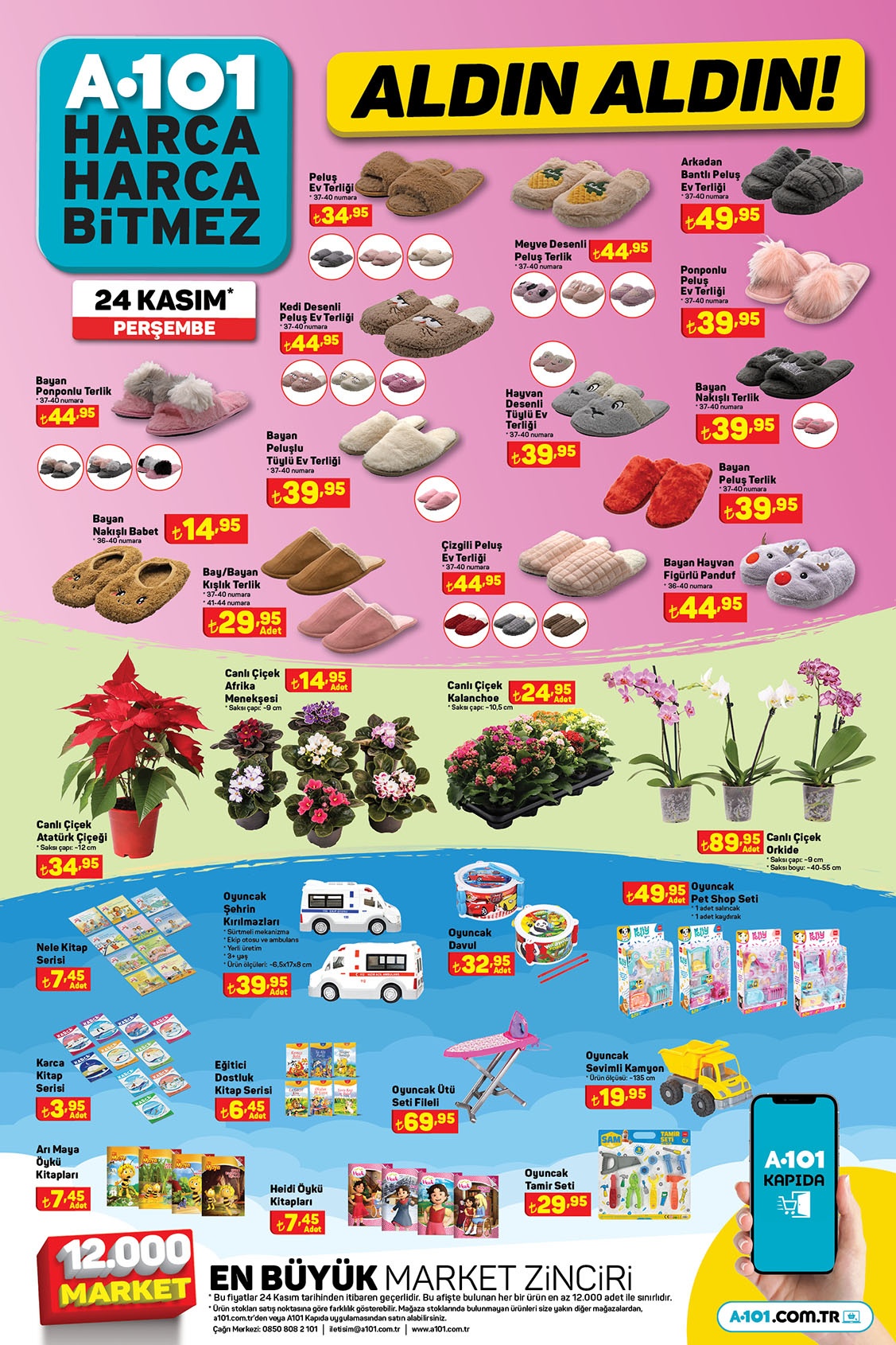 A101 de çamaşır yumuşatıcısı 24 TL, bulaşık deterjanı 39 TL! A101 online aktüel kataloğu 24 Kasım 2022 fiyat listesi...