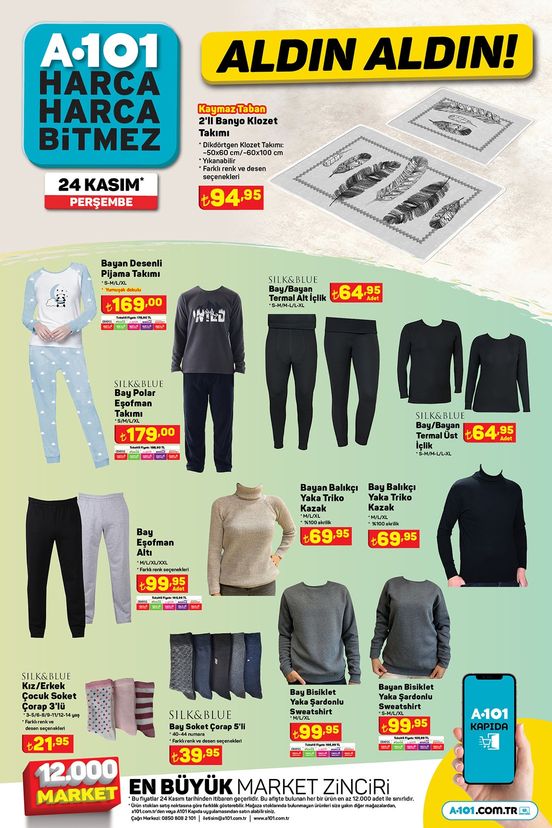 A101 de 4 kg çamaşır suyu 35 TL, 5 kg pirinç 127 TL, 10 kg un 98 TL! A101 online kataloğu 24 Kasım 2022 fiyat listesi...