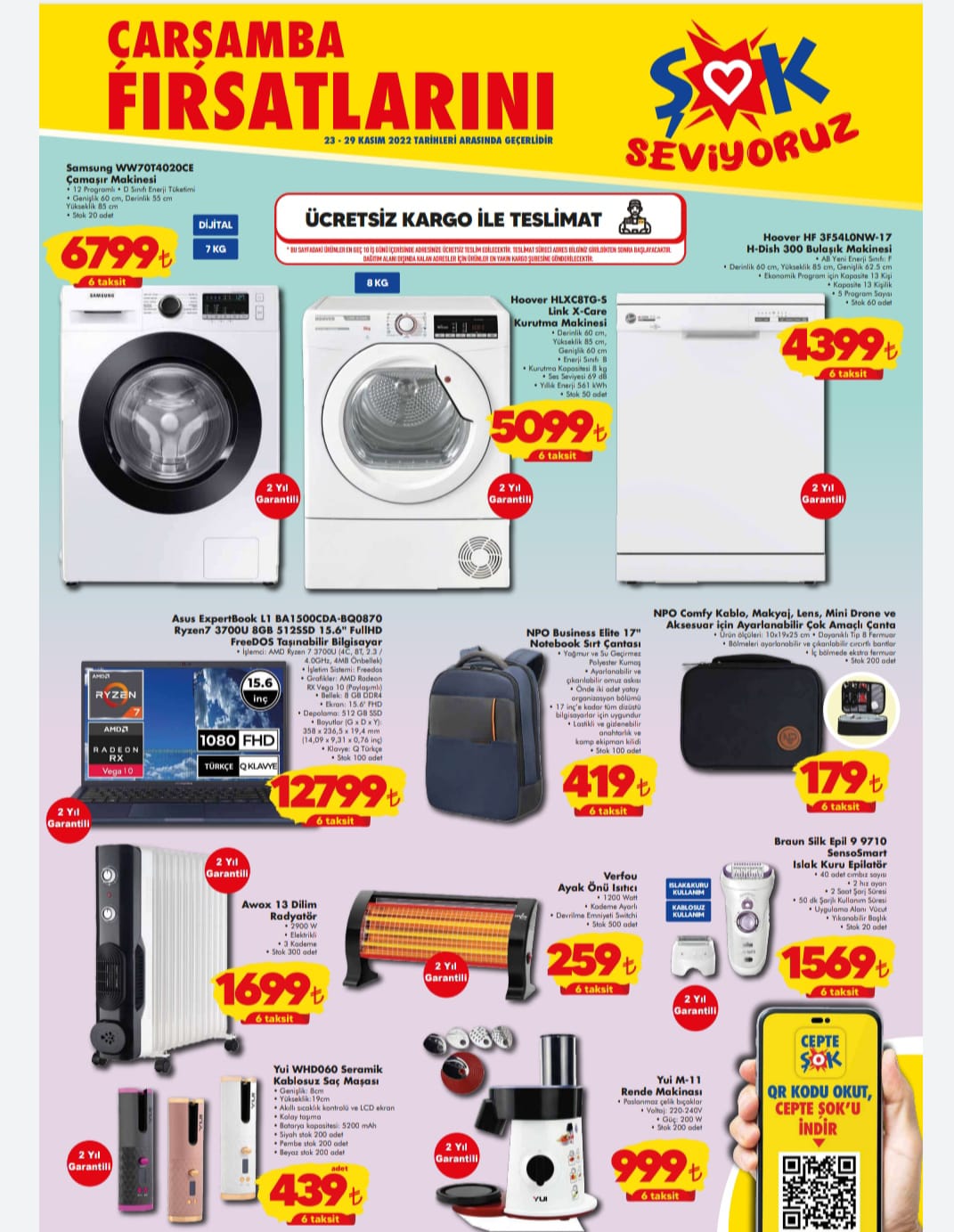 ŞOK marketin 23 Kasım 2022 aktüel ürünleri belli oldu! İşte 23 Kasım 2022 fiyat listesi…