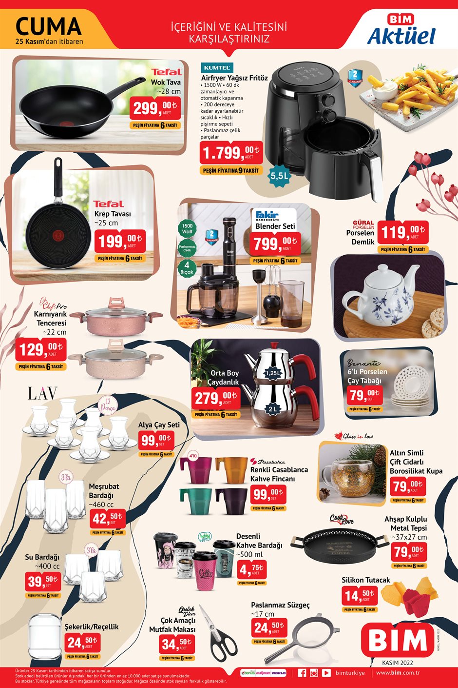 BİM de ucuz fiyatlı çeyizlikler satışta! Çaydanlık 279 TL, Fakir blender seti 799 TL! BİM 25 Kasım 2022 fiyat listesi
