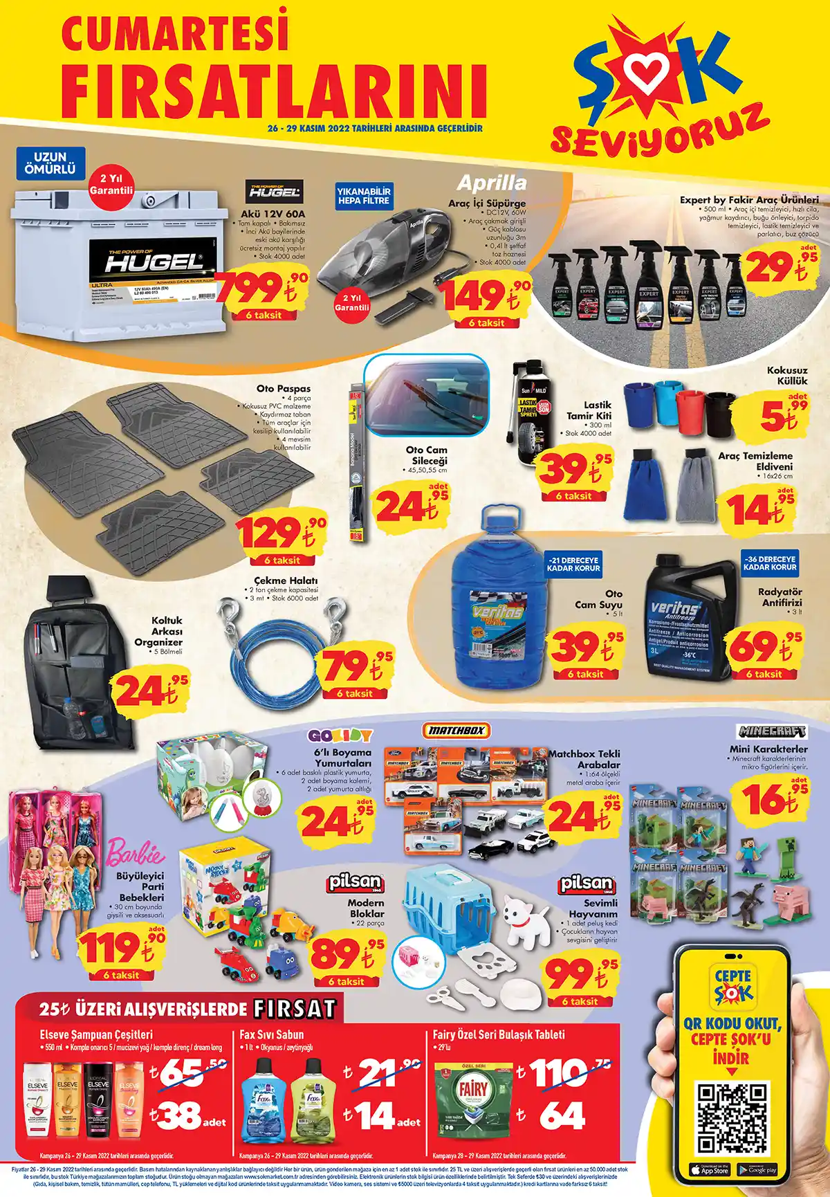 ŞOK Market online kataloğu belli oldu! ŞOK ta 6 taksit fırsatla onlarca ürün satışa çıkacak! 26 Kasım 2022 fiyat listesi