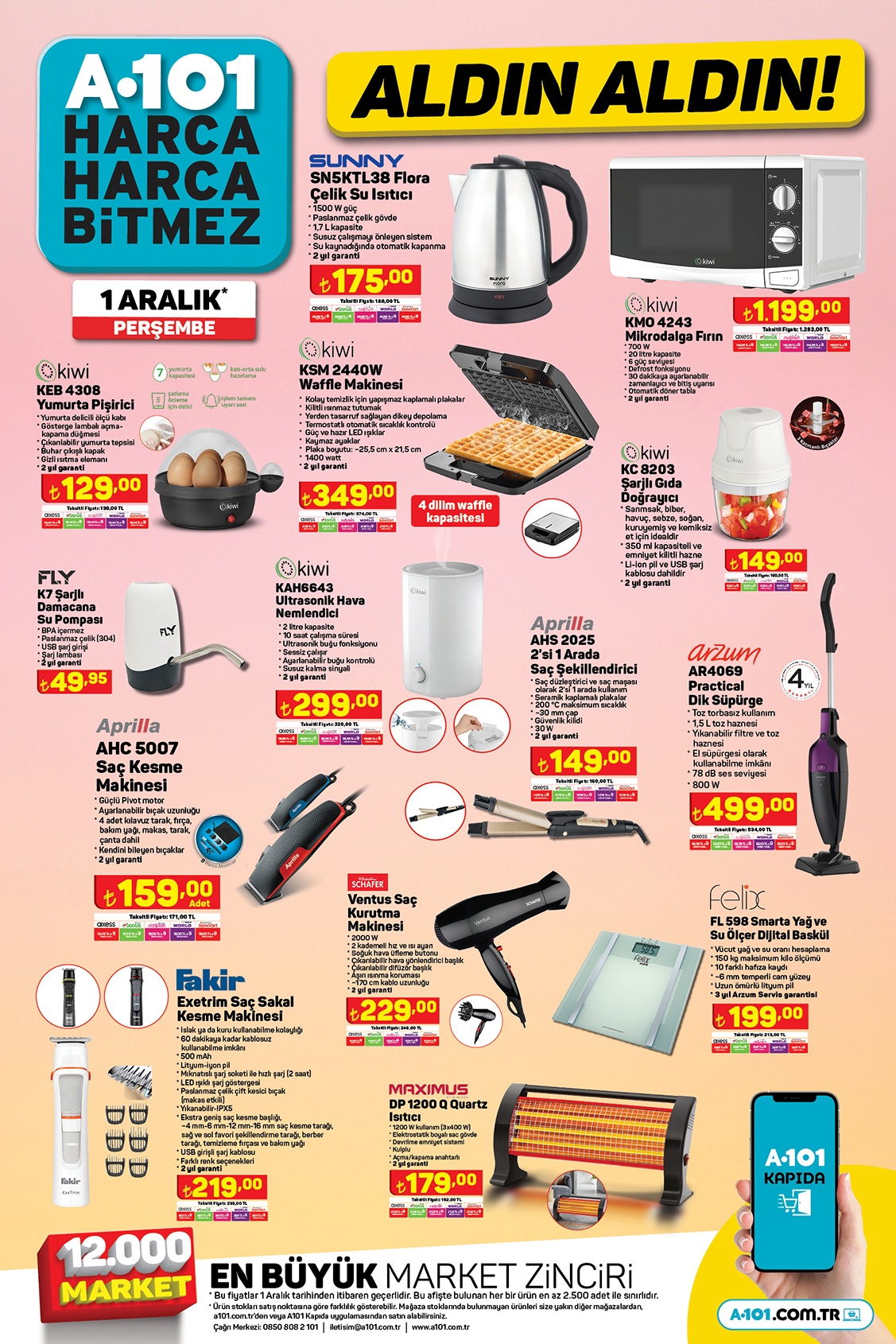 A101’de yer yerinden oynayacak! 2.5 kg baldo pirinç 69.90 lira! İşte 1 Aralık 2022 fiyat listesi...