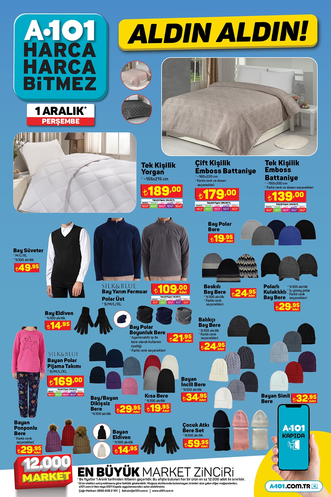 A101 de 12 li kağıt havlu 69 TL, 32 li tuvalet kağıdı 99 TL! A101 online aktüel kataloğu 1 Aralık 2022 fiyat listesi