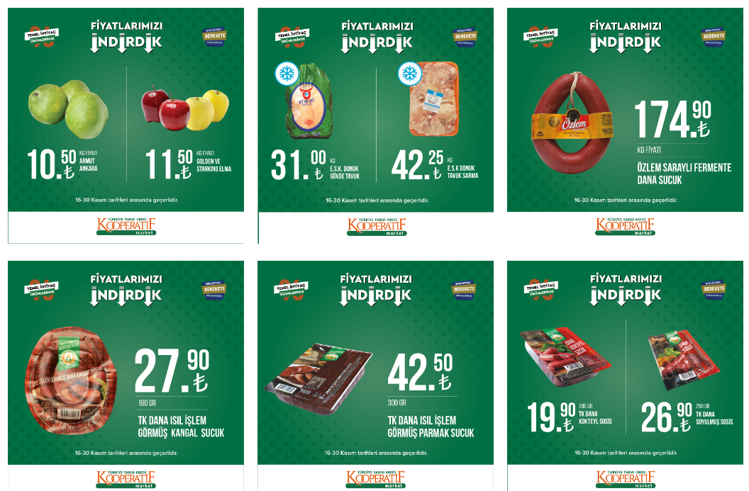 Tarım Kredi de ayçiçek yağı 34 TL, çay 33 TL, peynir 69 TL! Tarım Kredi aktüel kataloğu 27 Kasım 2022 fiyat listesi