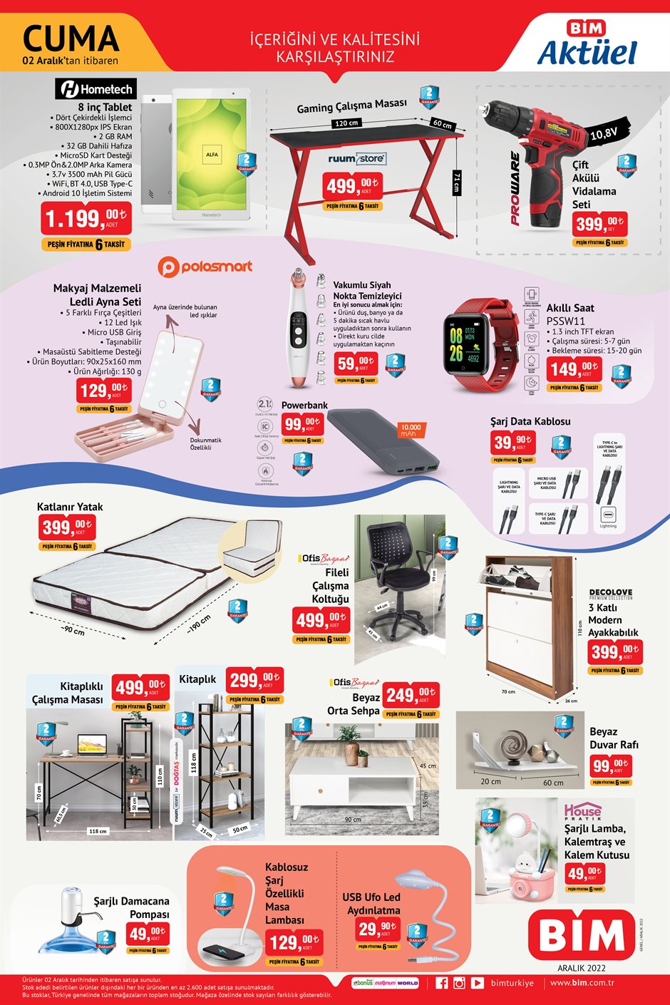 BİM de çamaşır kurutmalığı 249 TL, akıllı saat 149 TL, puzzle 34 TL! BİM aktüel kataloğu 2 Aralık 2022 fiyat listesi