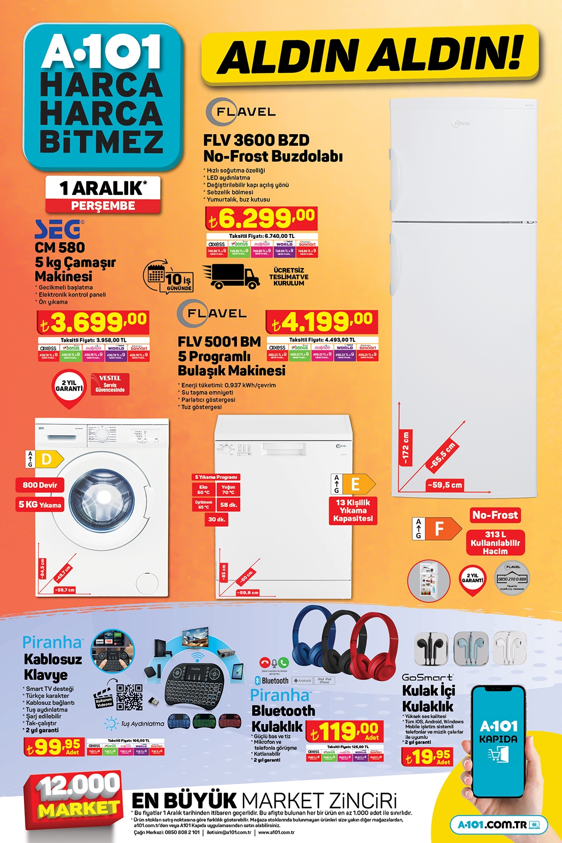 A101 de kulak içi kulaklık 19 TL, balıkçı bere 24 TL, pirinç 69 TL! A101 online kataloğu 1 Aralık 2022 fiyat listesi