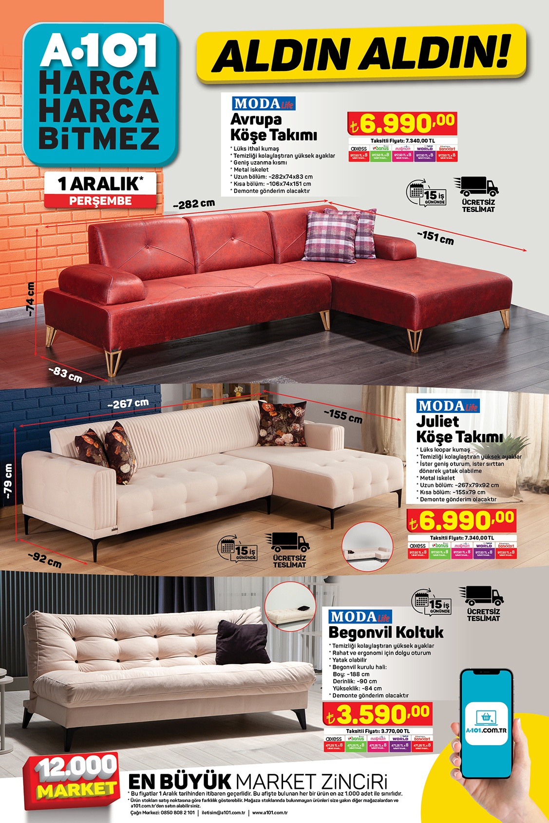 A101 de kulak içi kulaklık 19 TL, balıkçı bere 24 TL, pirinç 69 TL! A101 online kataloğu 1 Aralık 2022 fiyat listesi