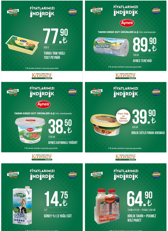 Tarım Kredi yeni indirimli kataloğu yayımlandı! Bulaşık tableti 45 TL, tost peyniri 77 TL! 1 Aralık 2022 fiyat listesi