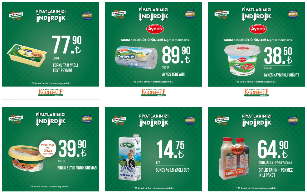 Tarım Kredi yeni ay kataloğu az önce açıklandı! 5 kg ayçiçek yağı 135 TL, tuvalet kağıdı 74 TL! 2 Aralık fiyat listesi