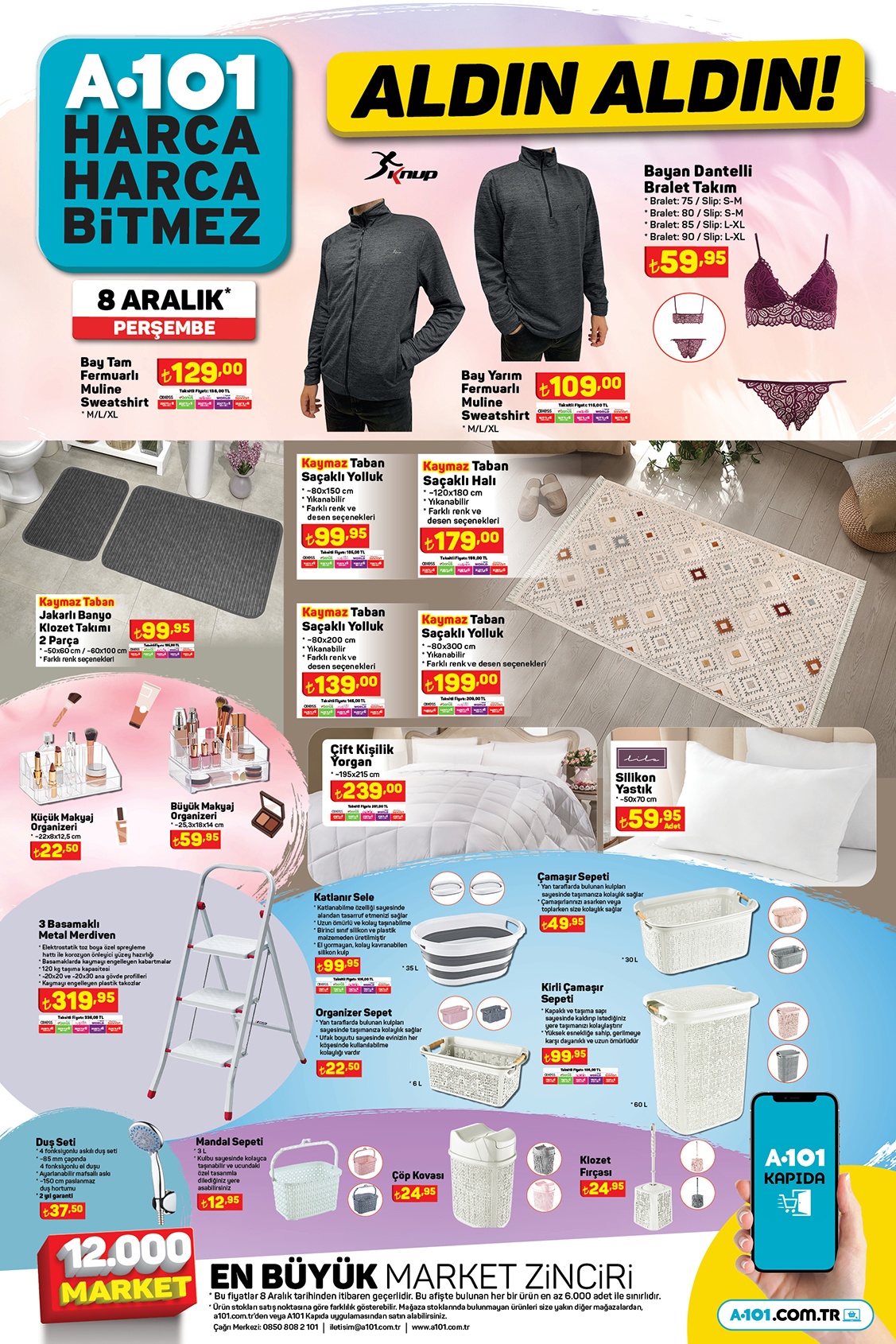 A101 online aktüel kataloğu belli oldu! Oto cam sileceği 24 TL, araç el süpürgesi 139 TL! 8 Aralık 2022 fiyat listesi