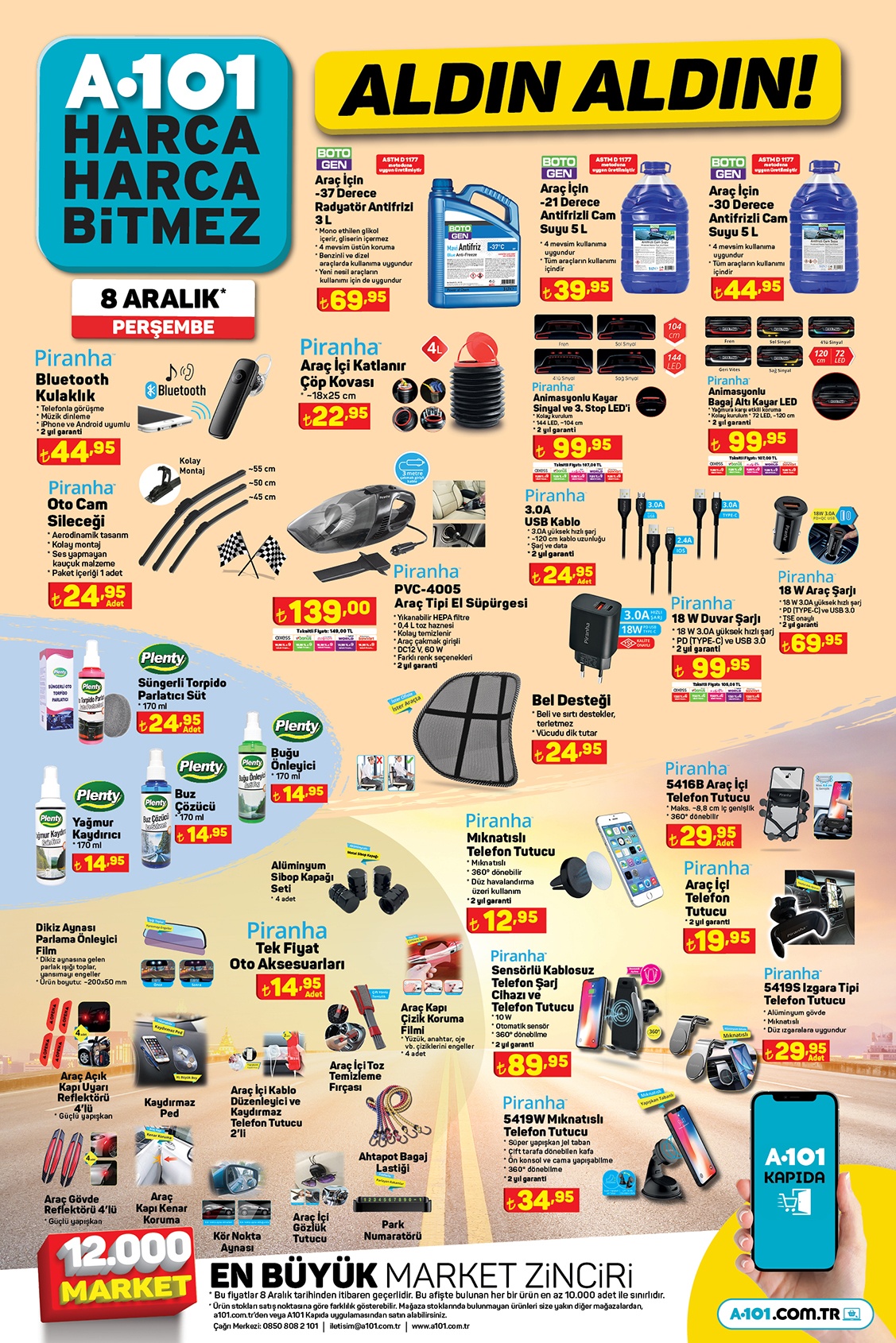 A101 de kağıt havlu 29 TL, 10 kg toz deterjan 159 TL, metal merdiven 319 TL! A101 kataloğu 8 Aralık 2022 fiyat listesi