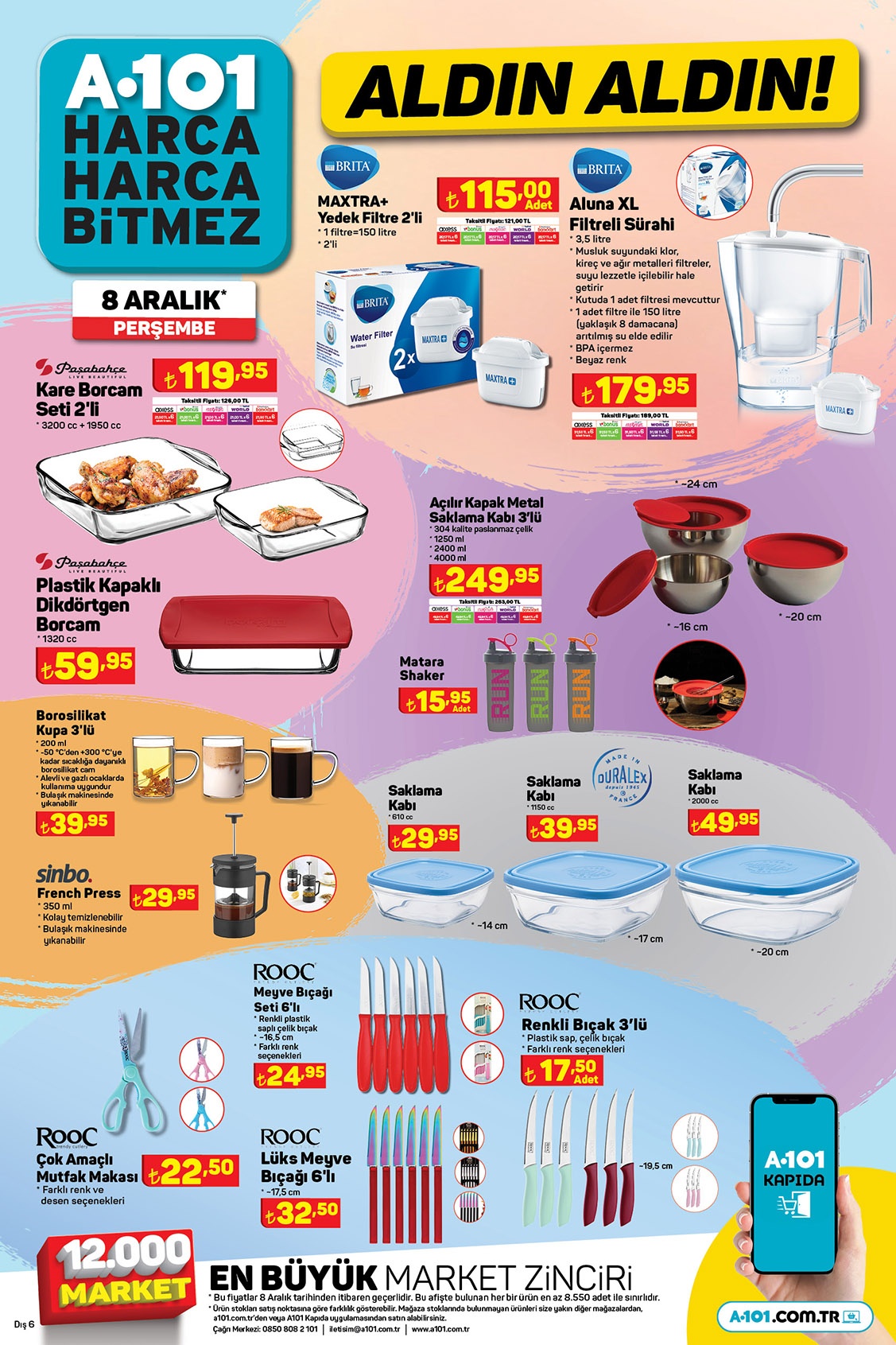 A101 de kağıt havlu 29 TL, 10 kg toz deterjan 159 TL, metal merdiven 319 TL! A101 kataloğu 8 Aralık 2022 fiyat listesi