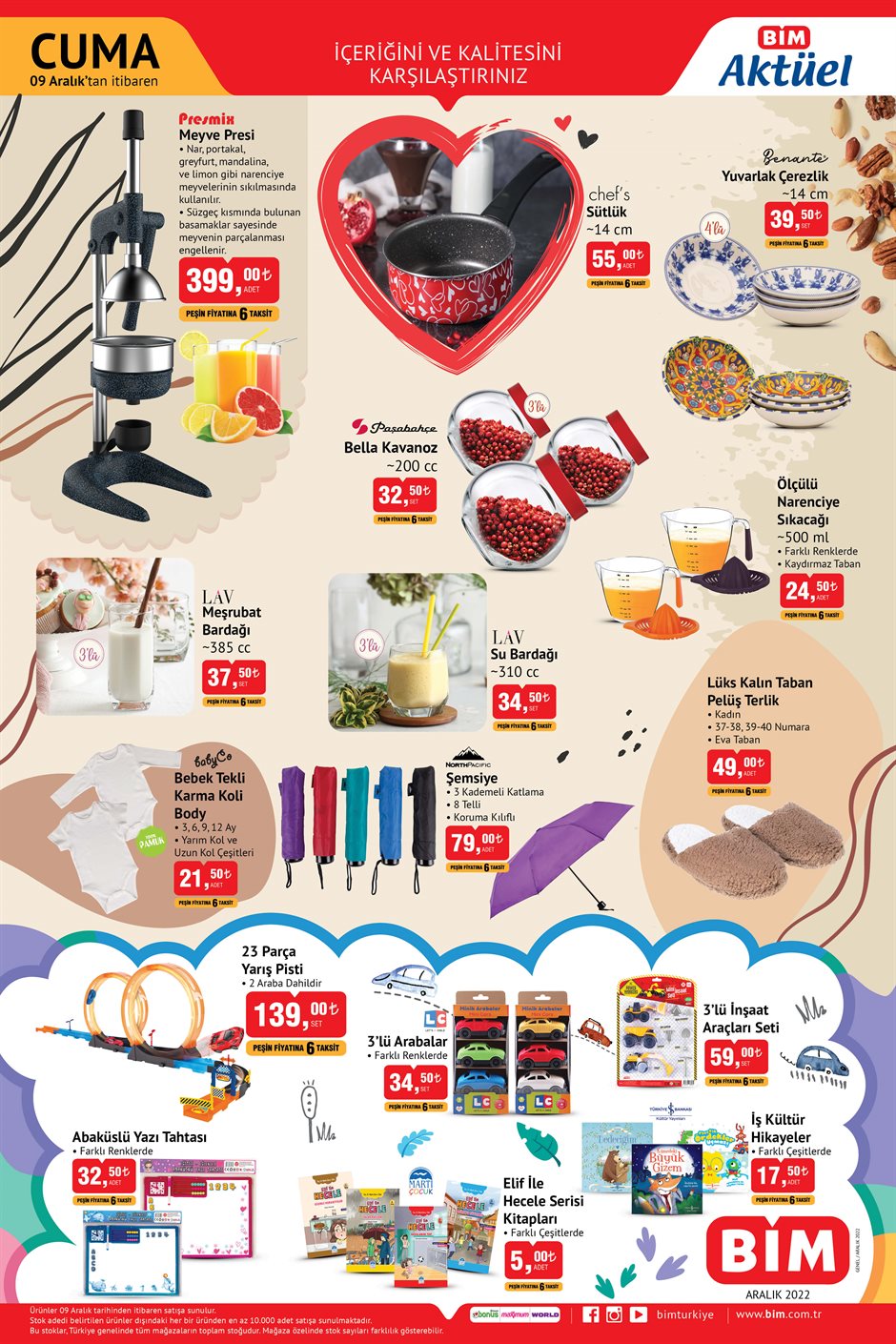 BİM indirimli kataloğunu yayımladı! Meyve presi 399 TL, bluetooth kulaklık 179 TL! BİM 9 Aralık 2022 fiyat listesi