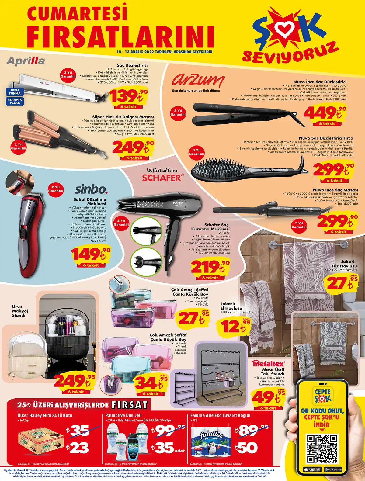 ŞOK Market te 6 taksit fırsatı! Fanlı ısıtıcı 239 TL, mutfak robotu 759 TL! ŞOK 10 Aralık kataloğu 2022 fiyat listesi