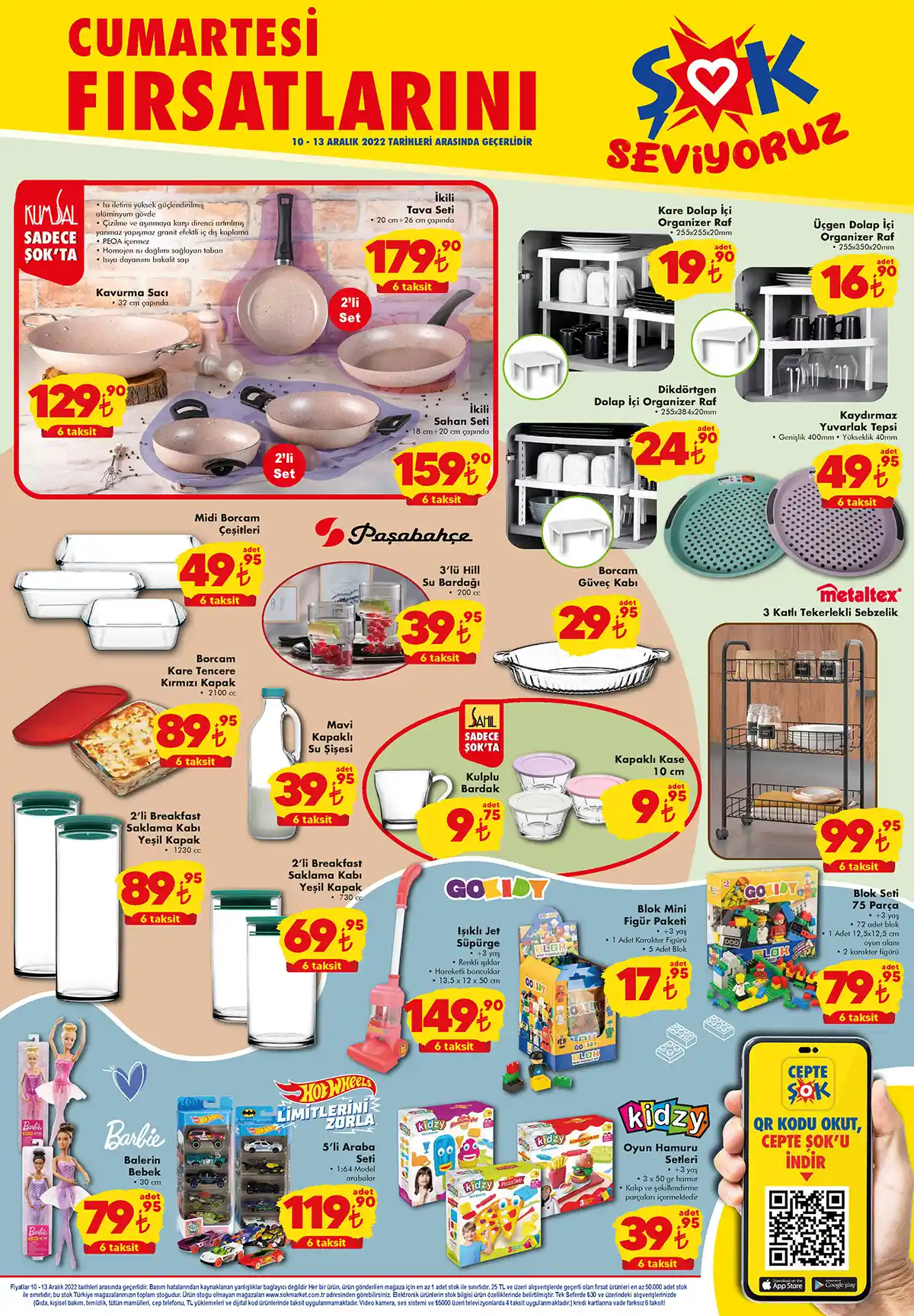 ŞOK Market te çeyiz ürünlerine 6 taksit fırsatı! İkili tava seti 179 TL, borcam 49 TL! ŞOK 10 Aralık 2022 fiyat listesi