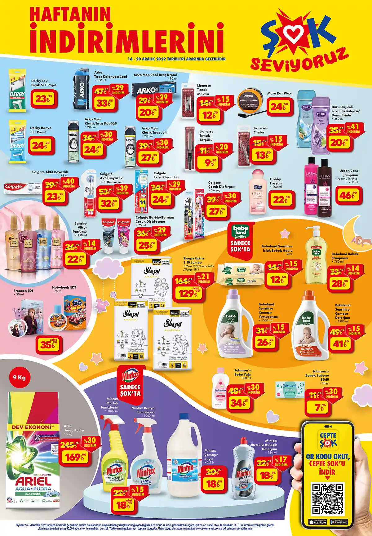 ŞOK Market te yüzde 40 a varan çılgın indirim! Arko tıraş köpüğü 24 TL, losyon 22 TL! 14 Aralık 2022 fiyat listesi