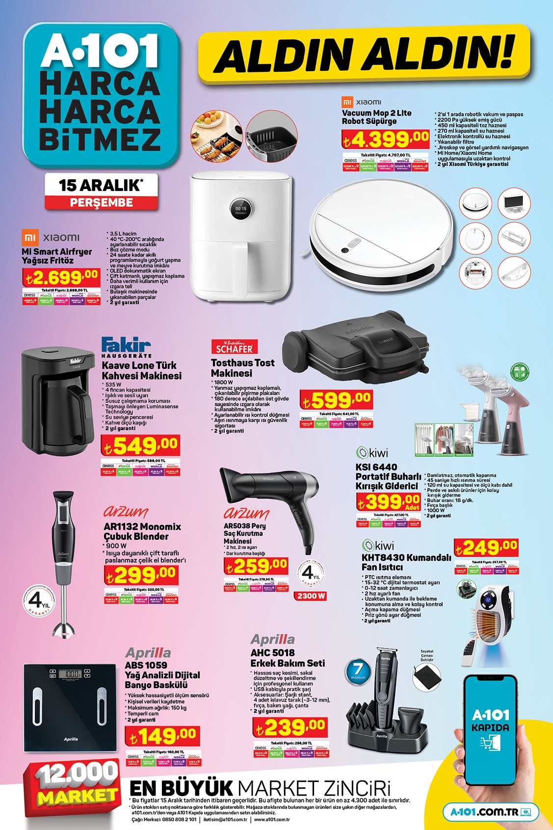 A101 de Piliç kanat 28 TL, Renax 9 kg toz deterjan 69 TL! A101 online indirimli kataloğu 15 Aralık 2022 fiyat listesi