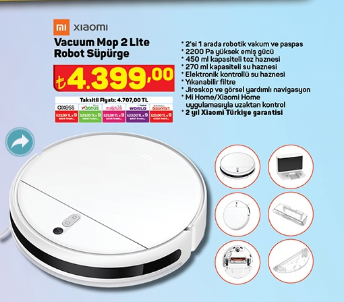 A101 e Xiaomi Mi Vacuum Mop 2 Lite robot süpürge geliyor! Robot süpürge A101 de ne kadar? 14 Aralık 2022 fiyat listesi