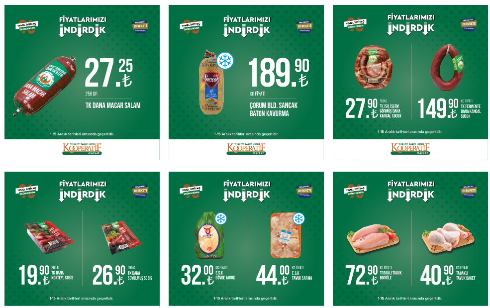 Tarım Kredi de indirim fırsatı! Süt 14 TL, 1 kg mercimek 21 TL, 5 kg ayçiçek yağı 135 TL! 15 Aralık 2022 fiyat listesi