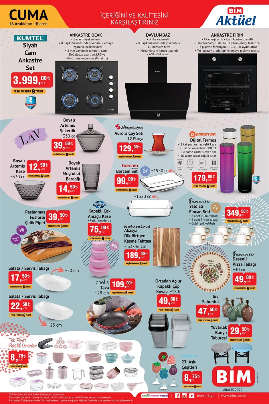 BİM den yeni yıla özel yeni katalog! Simli ahşap kapı süsü 49 TL, kar küresi 79 TL! BİM 16 Aralık 2022 fiyat listesi