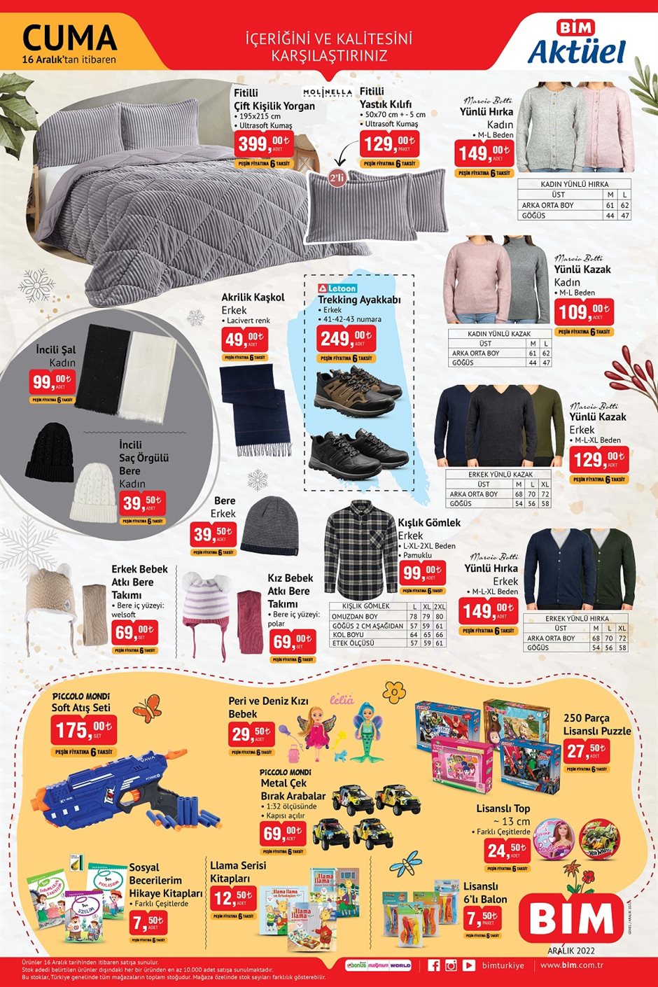 BİM den yeni yıla özel yeni katalog! Simli ahşap kapı süsü 49 TL, kar küresi 79 TL! BİM 16 Aralık 2022 fiyat listesi