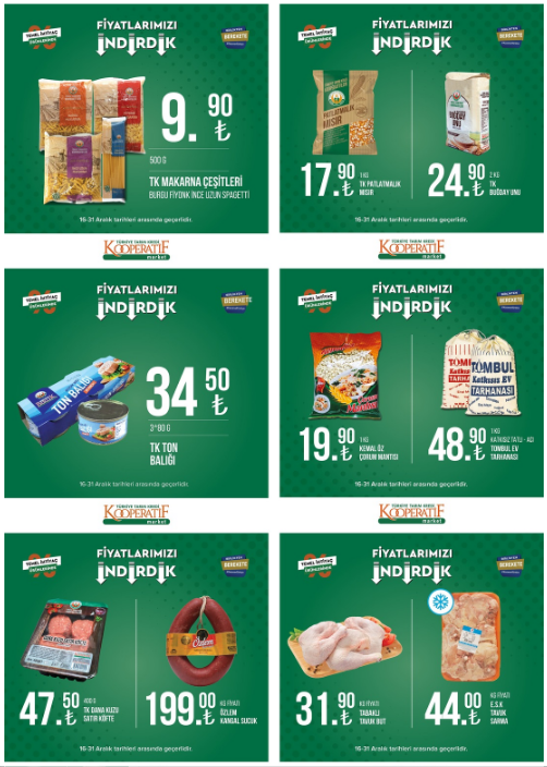 Tarım Kredi den yeni katalog geldi! Çamaşır suyu 39 TL, Çay 66 TL, Tavuk But 31 TL! 16 Aralık 2022 fiyat listesi
