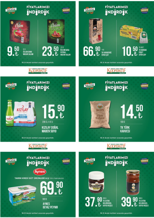 Tarım Kredi den yeni katalog geldi! Çamaşır suyu 39 TL, Çay 66 TL, Tavuk But 31 TL! 16 Aralık 2022 fiyat listesi