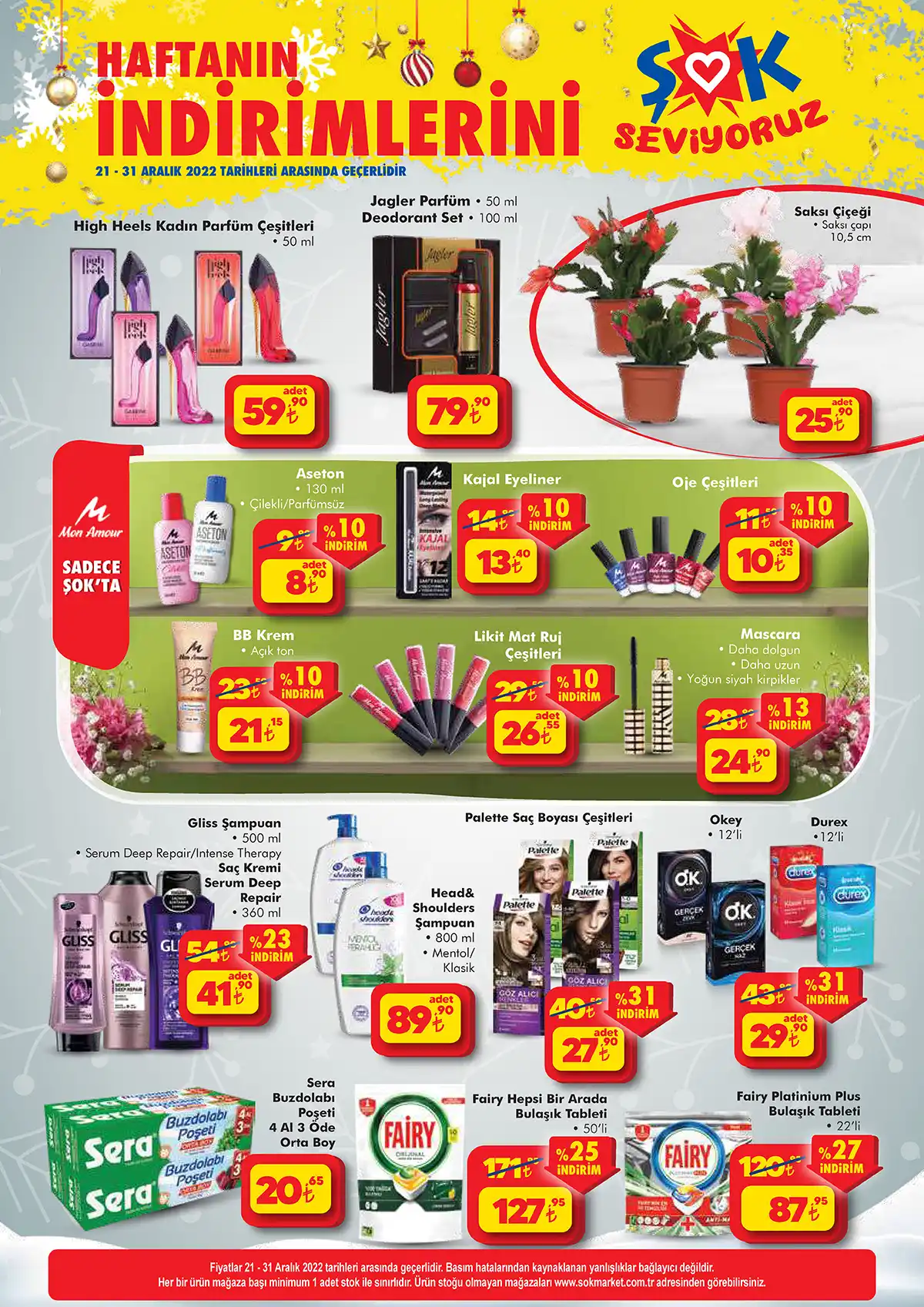 ŞOK Market yüzde 35 e varan indirim fişeğini çaktı! Fairy bulaşık tableti 127 TL ye düştü! 21 Aralık 2022 fiyat listesi