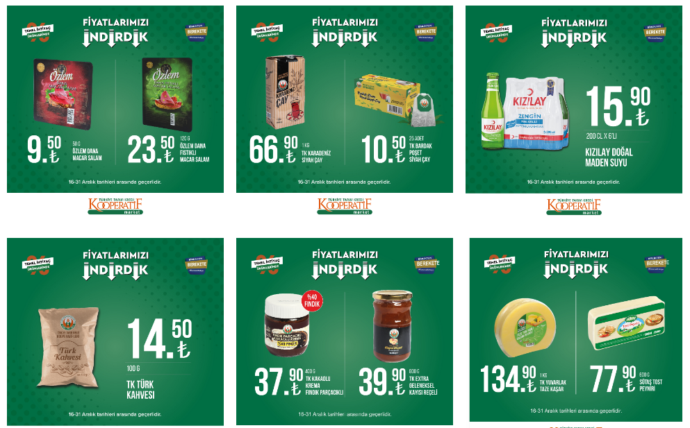 Tarım Kredi kataloğunda çamaşır deterjanı 49 TL, çamaşır suyu 39 TL, peynir 29 TL! İşte 23 Aralık 2022 fiyat listesi